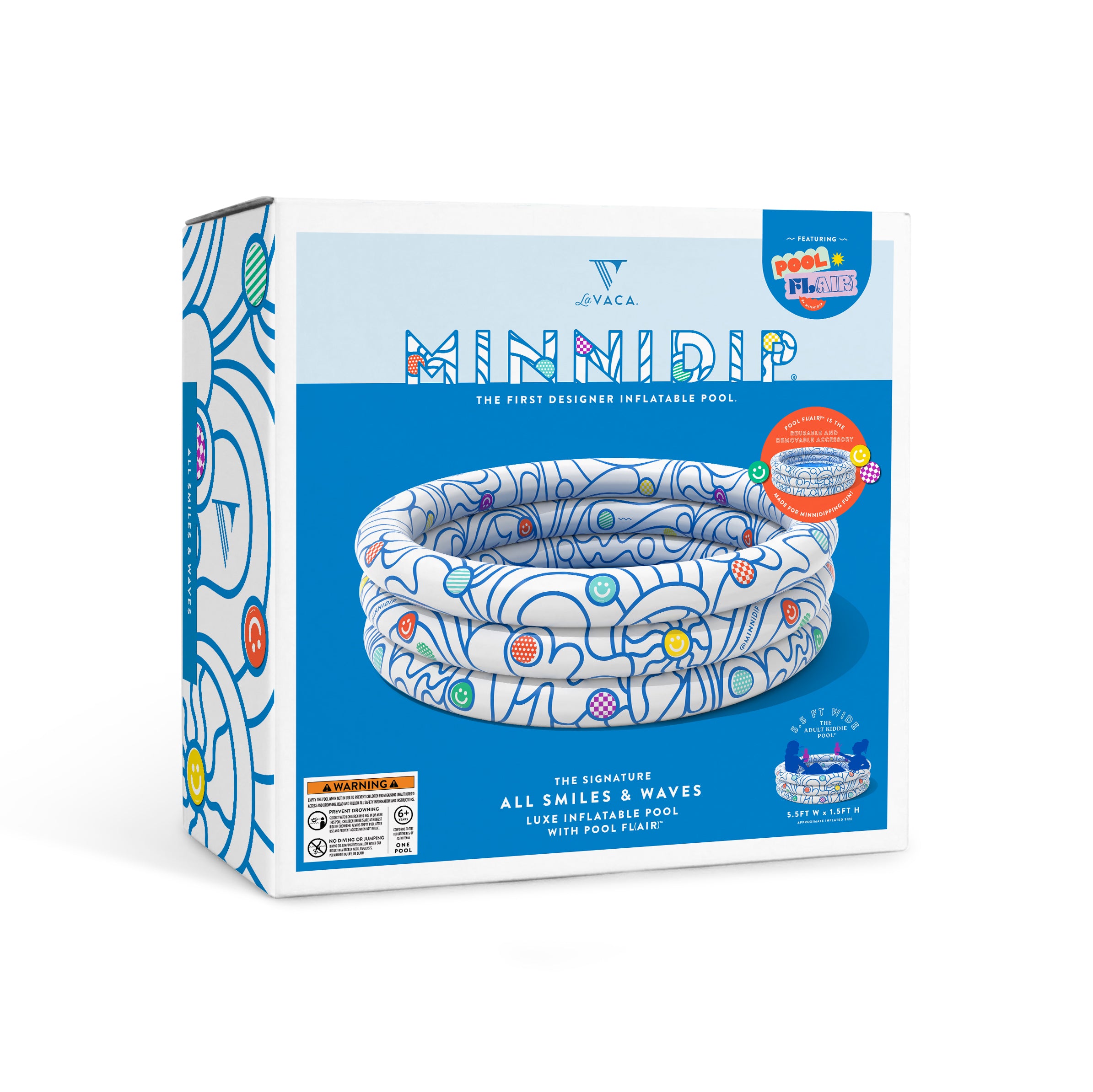 the ALL SMILES & WAVES luxe inflatable pool