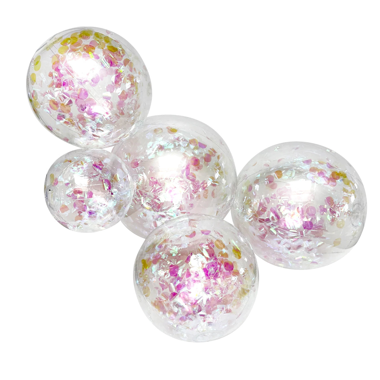 SHIPS NOW • Balloon Garland: 5-Cluster with Iridescent Confetti (Transparent) • FINAL SALE