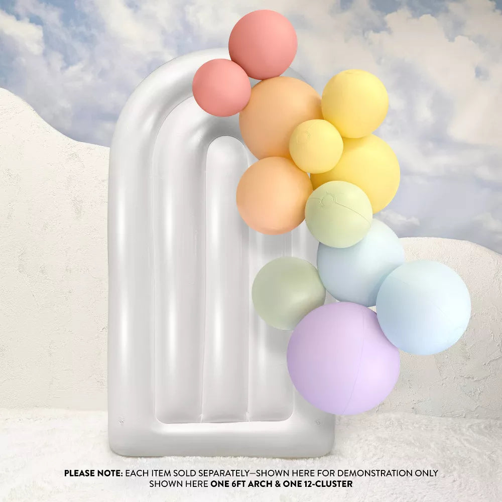 SHIPS NOW • Balloon Garland: 6FT Fluted Display Arch in White Pearl (Pearl) • FINAL SALE
