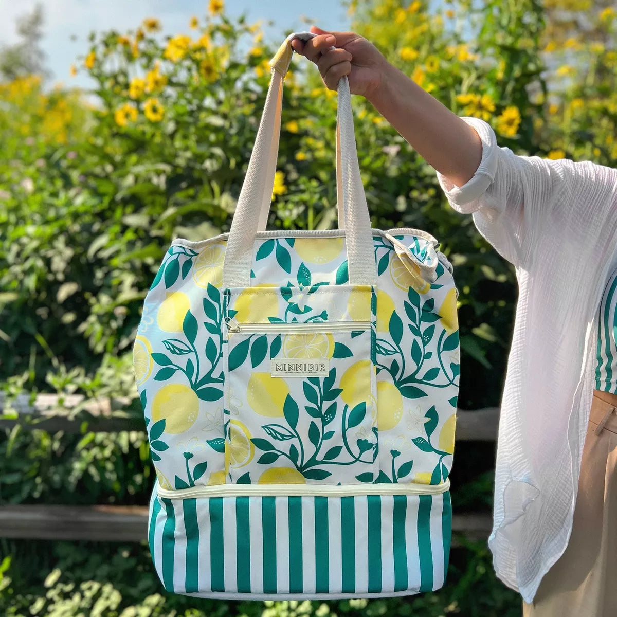 the STRIPED LIMONE Cooler Tote