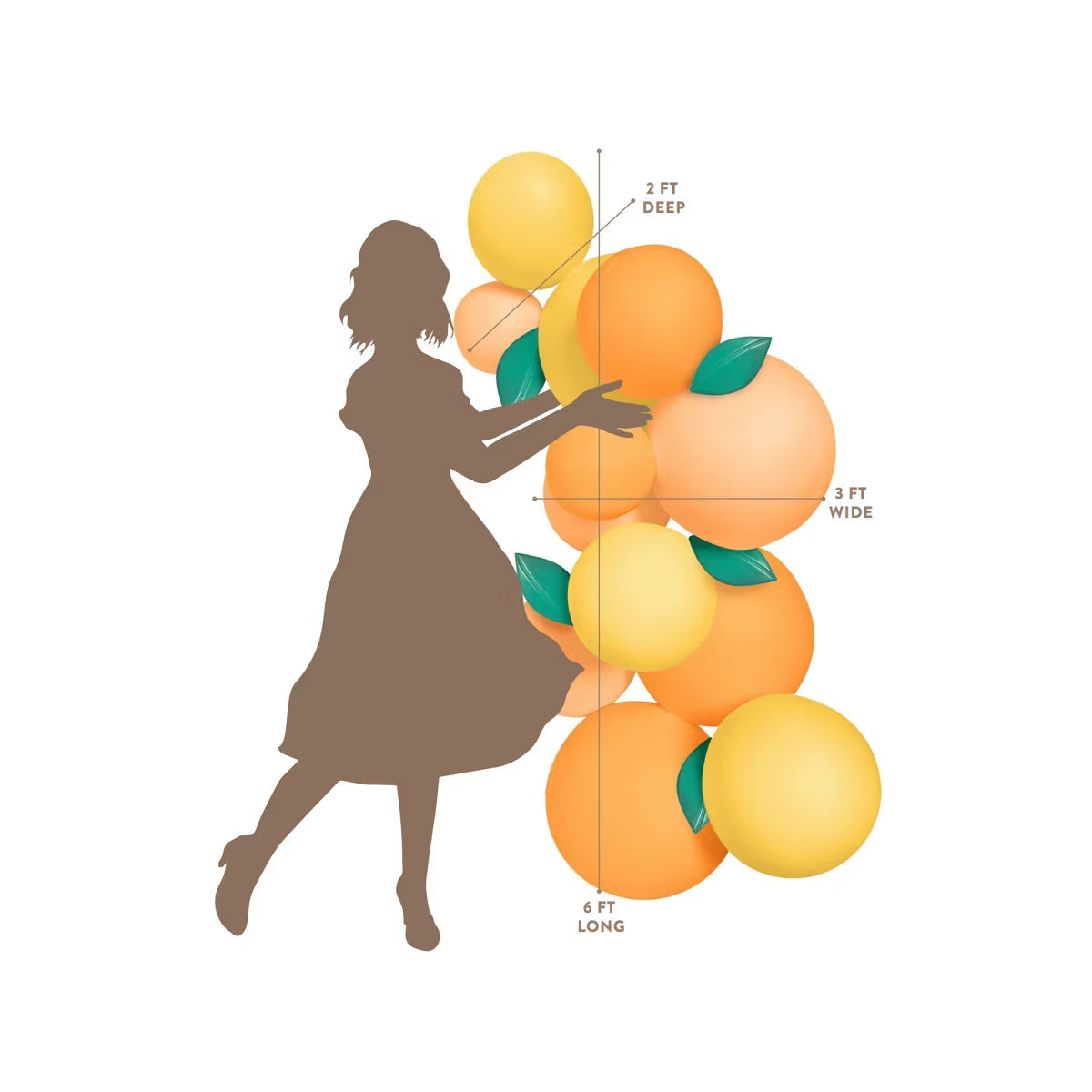 SHIPS NOW • Balloon Garland: 12-Cluster Citrus (Matte) • FINAL SALE