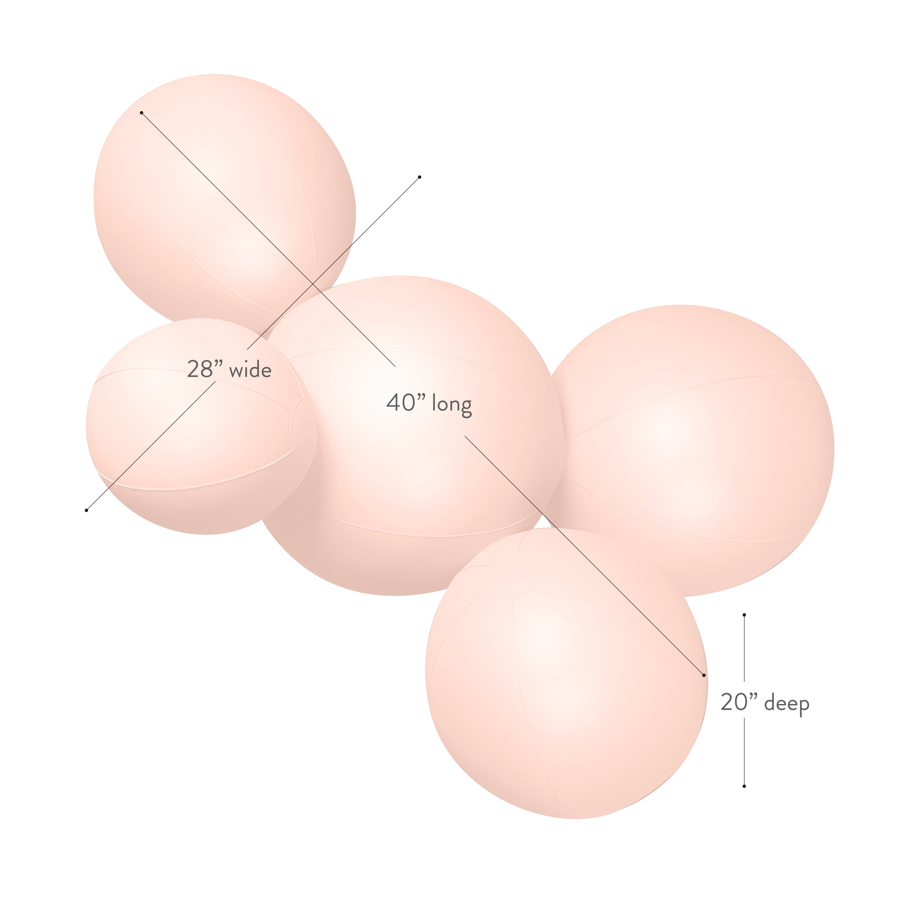SHIPS NOW • Balloon Garland: 5-Cluster in Blush (Matte) • FINAL SALE