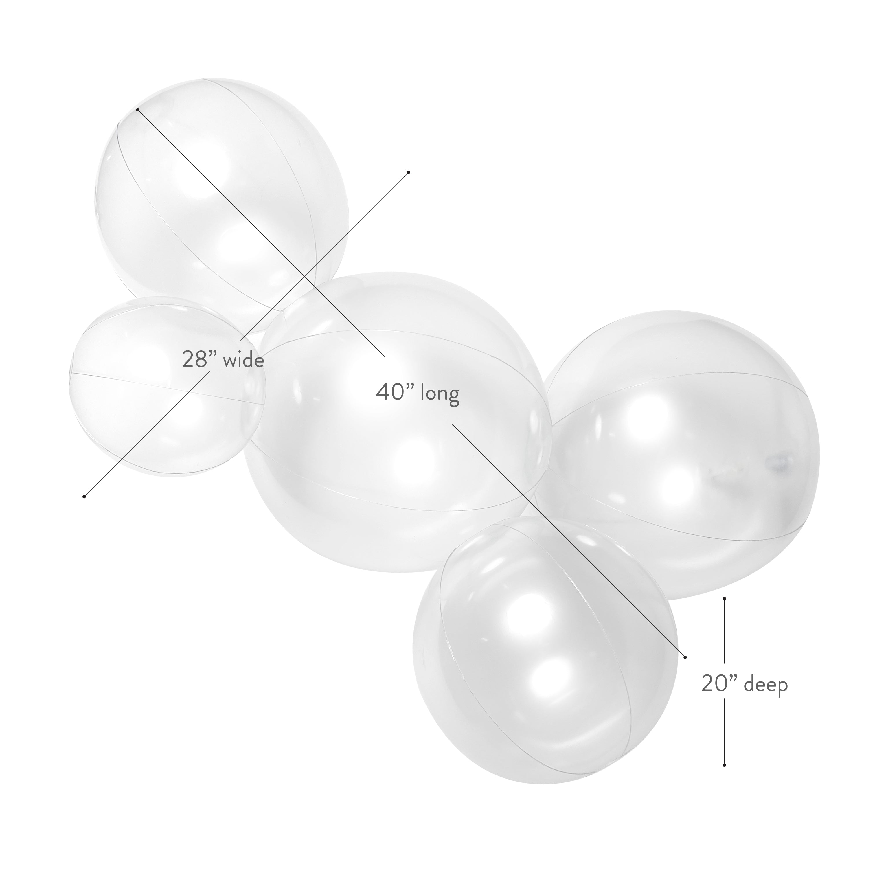 SHIPS NOW • Balloon Garland: 5-Cluster in Clear (Transparent) • FINAL SALE
