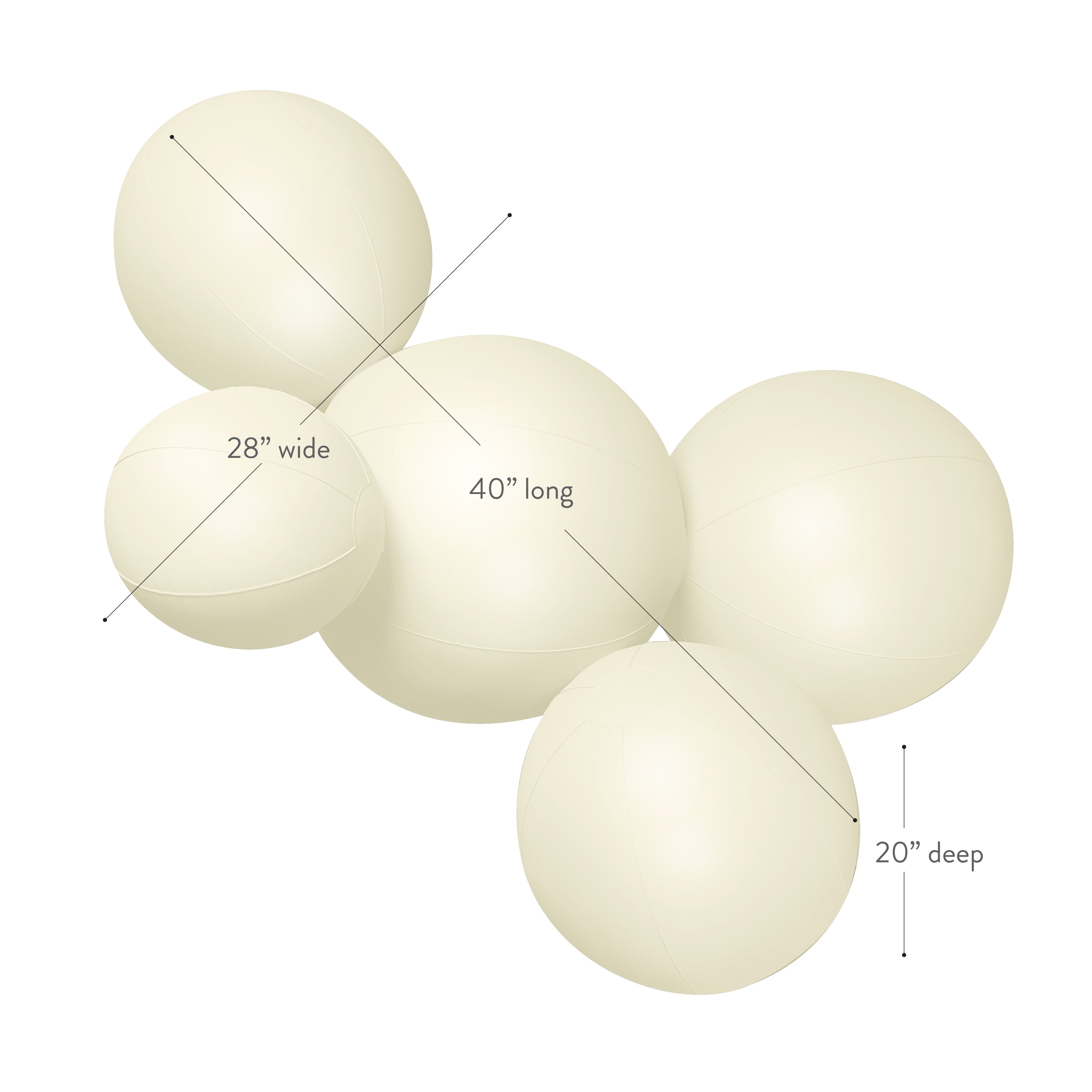 Balloon Garland: 5-Cluster in Cream (Matte) • FINAL SALE