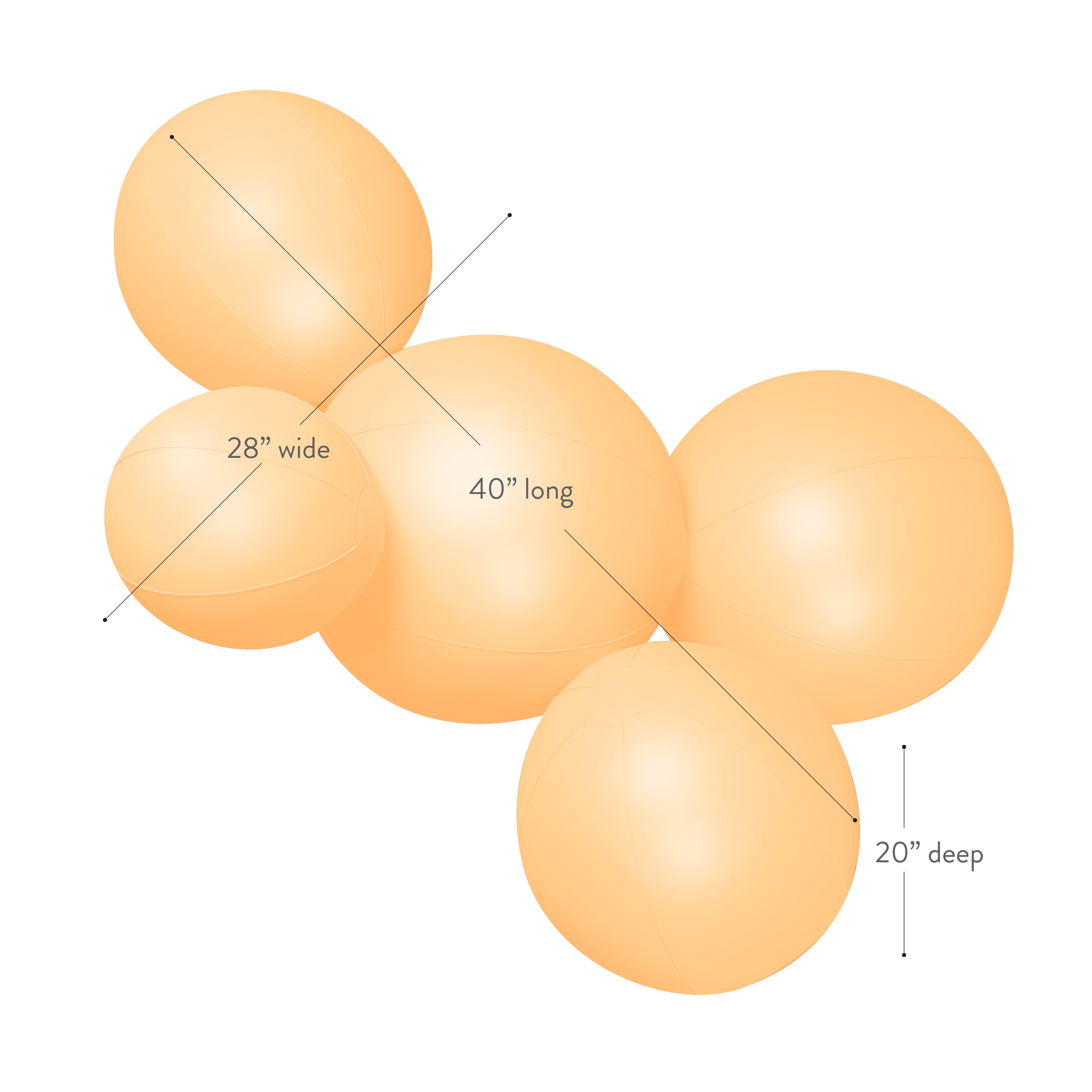 SHIPS NOW • Balloon Garland: 5-Cluster in Peach (Matte) • FINAL SALE