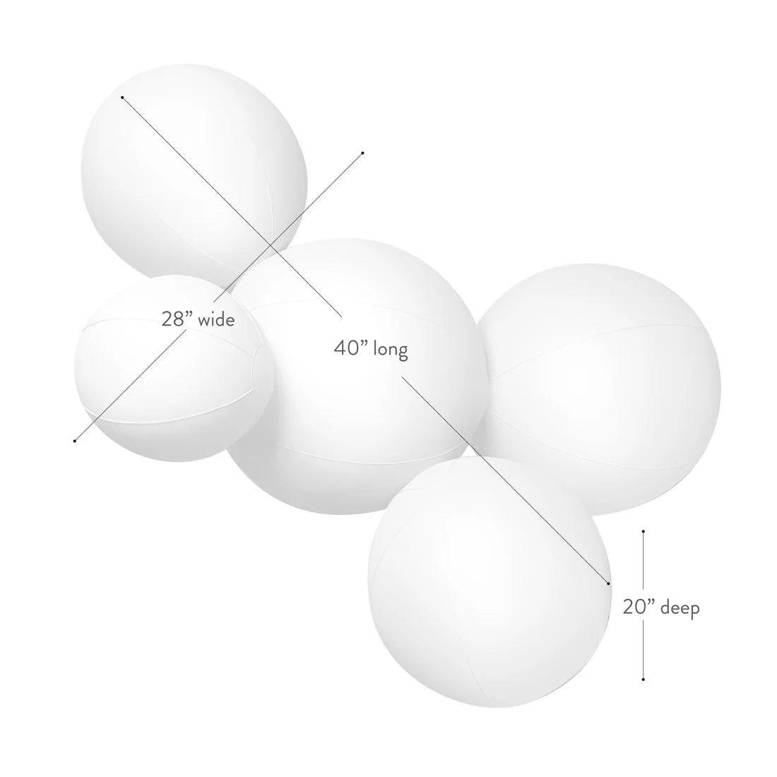 SHIPS NOW • Balloon Garland: 5-Cluster in White Pearl • FINAL SALE