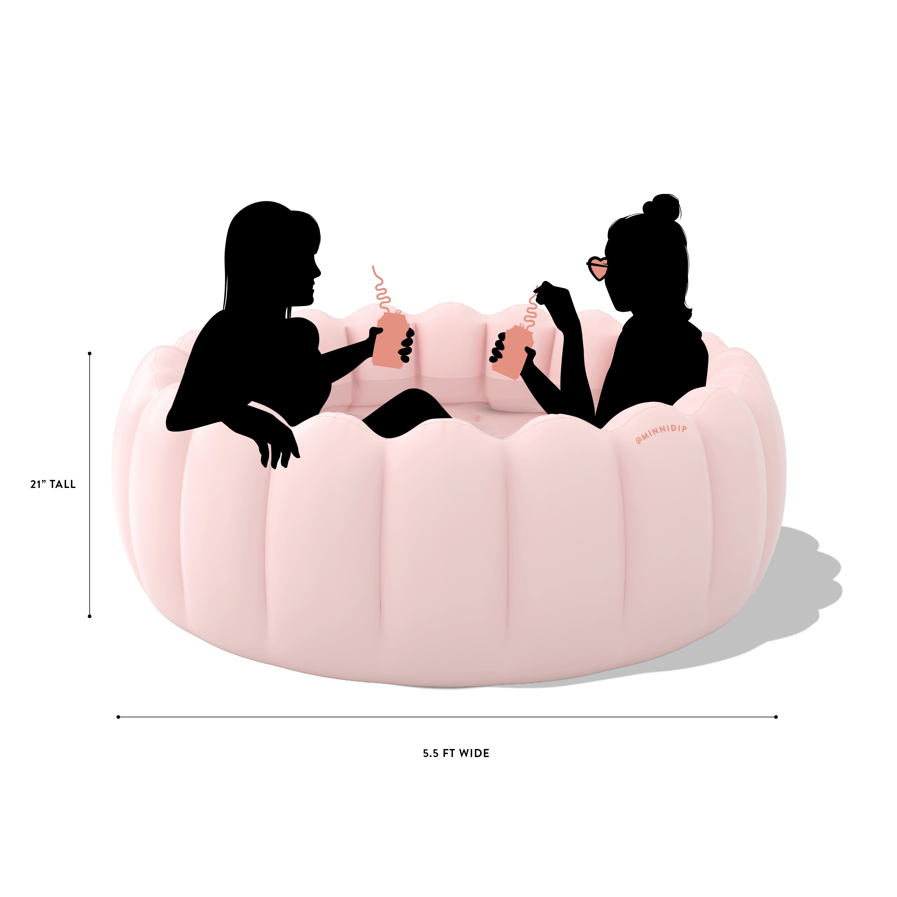 the BLUSHING PALMS Tufted Luxe Inflatable Pool