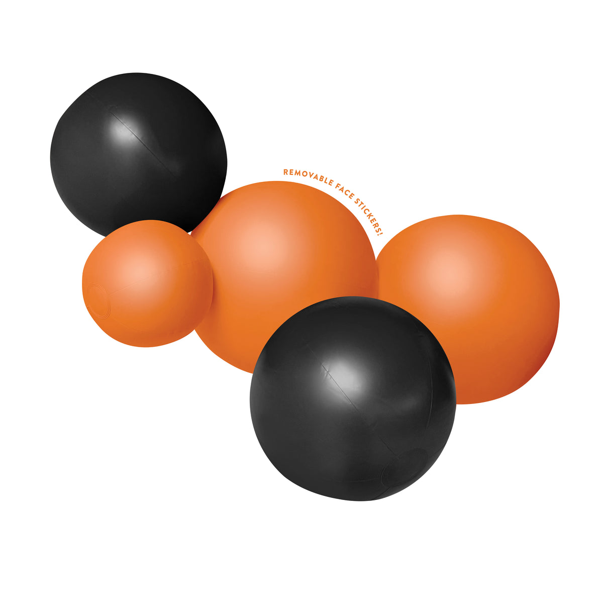 Balloon Garland: 5-Cluster in Carved Pumpkin Orange and Black • FINAL SALE