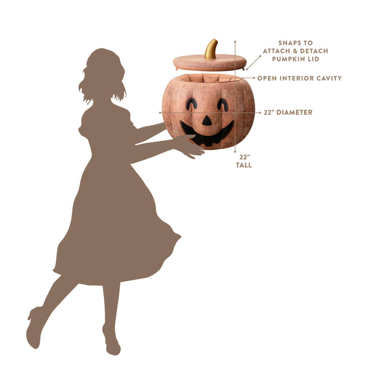 Balloon Garland: Reusable Carved Pumpkin With Lid in Matte Terracotta • FINAL SALE