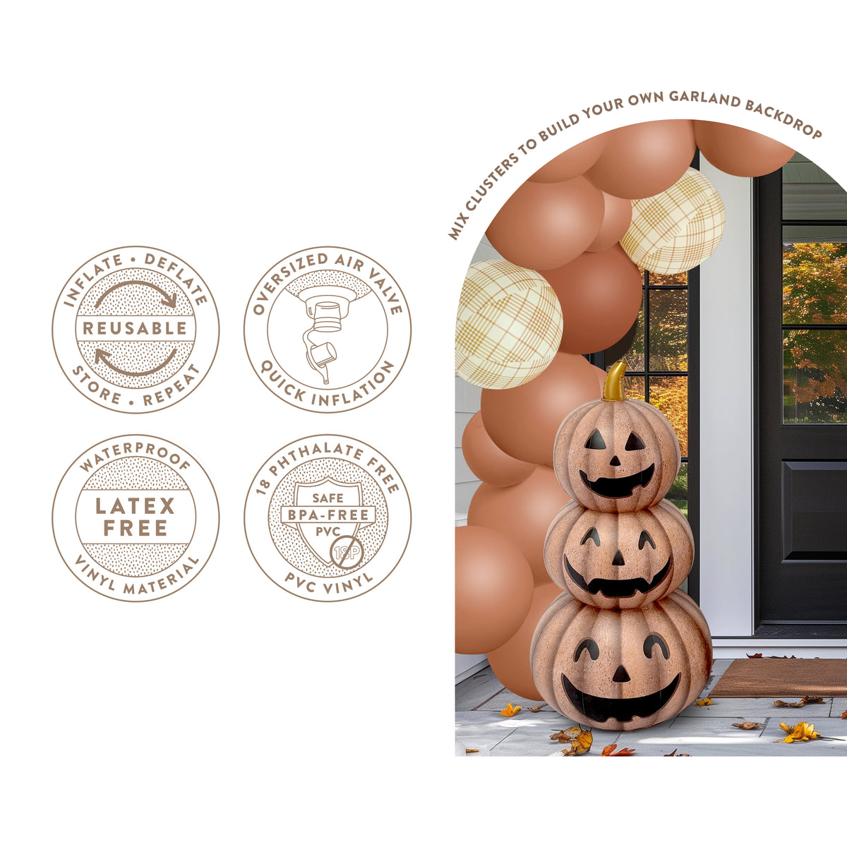 Balloon Garland: Reusable Balloon Terracotta Pumpkin Stack • FINAL SALE