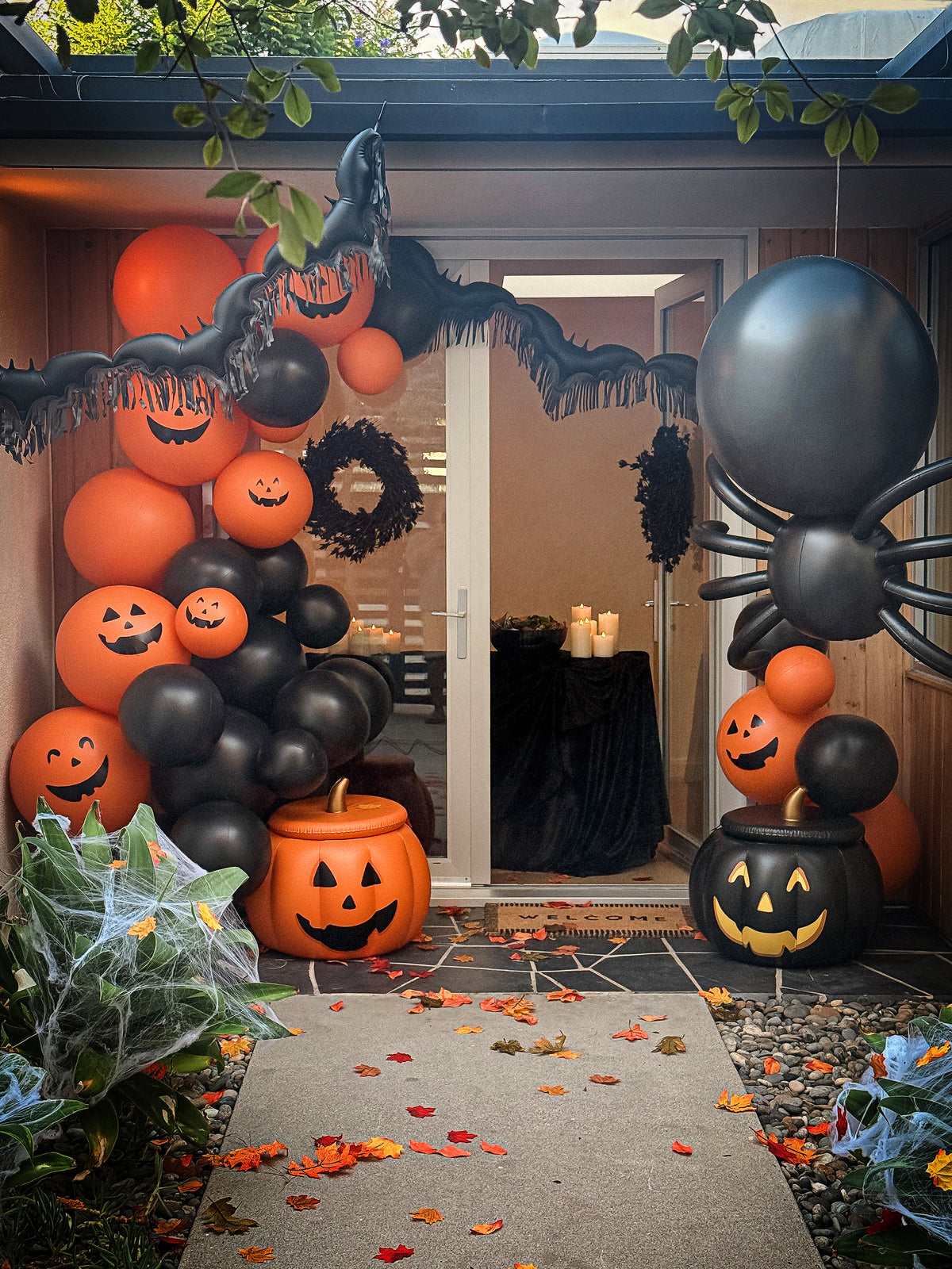SHIPS NOW • Balloon Garland: Satin Black Fringe Bats • FINAL SALE
