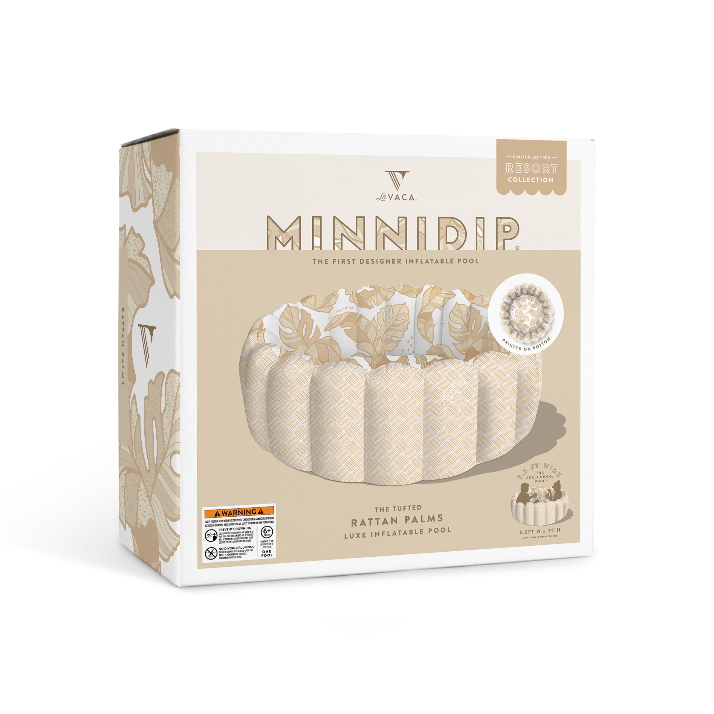 the Tufted RATTAN PALMS luxe inflatable pool