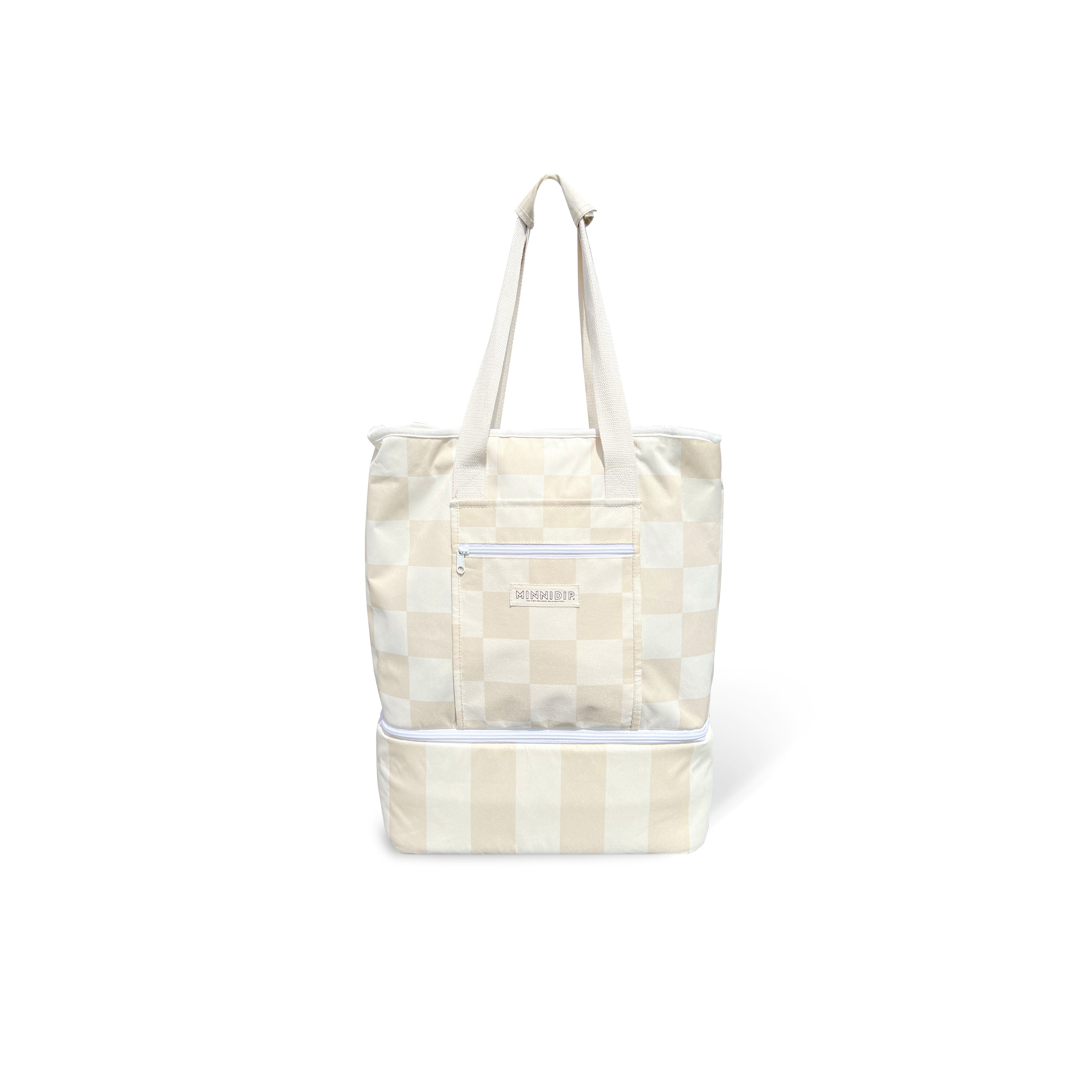 the CHECKER CABANA STRIPE Cooler Tote