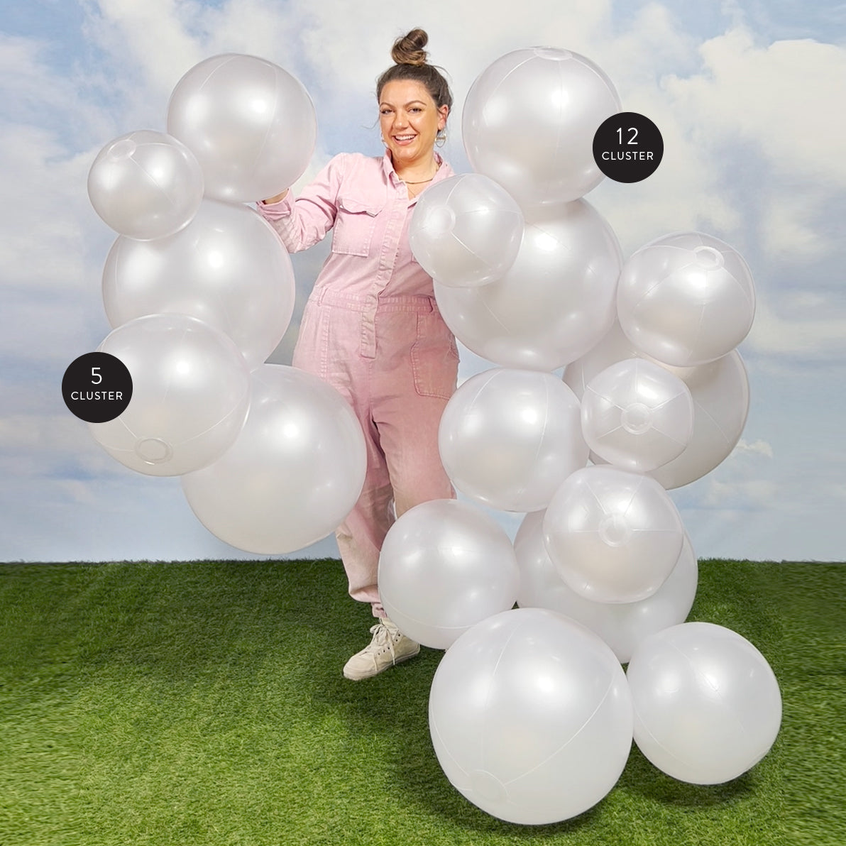 SHIPS NOW • Balloon Garland: 12-Cluster in Clear (Transparent) • FINAL SALE