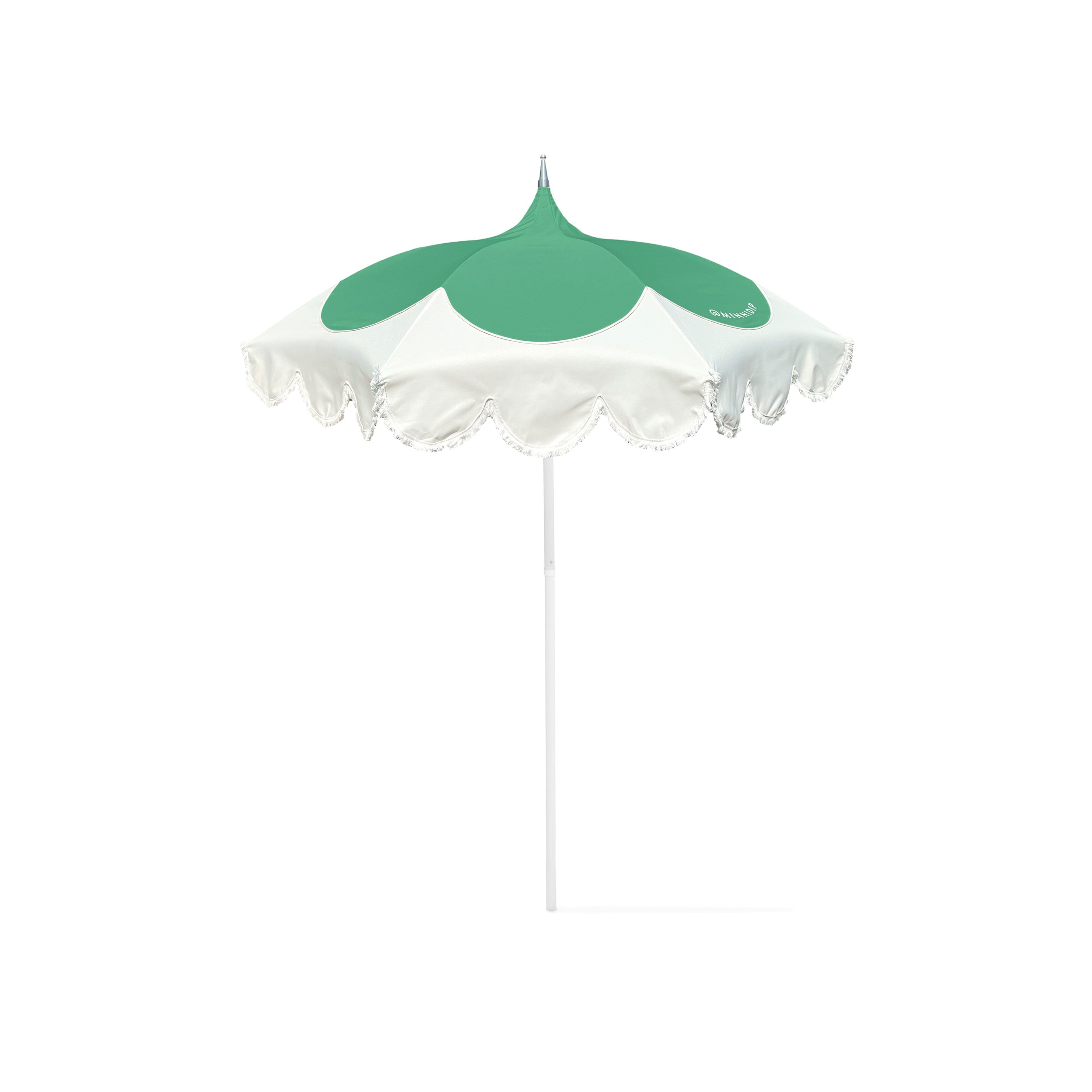 the SCALLOPED PETAL Market Umbrella in Topiary