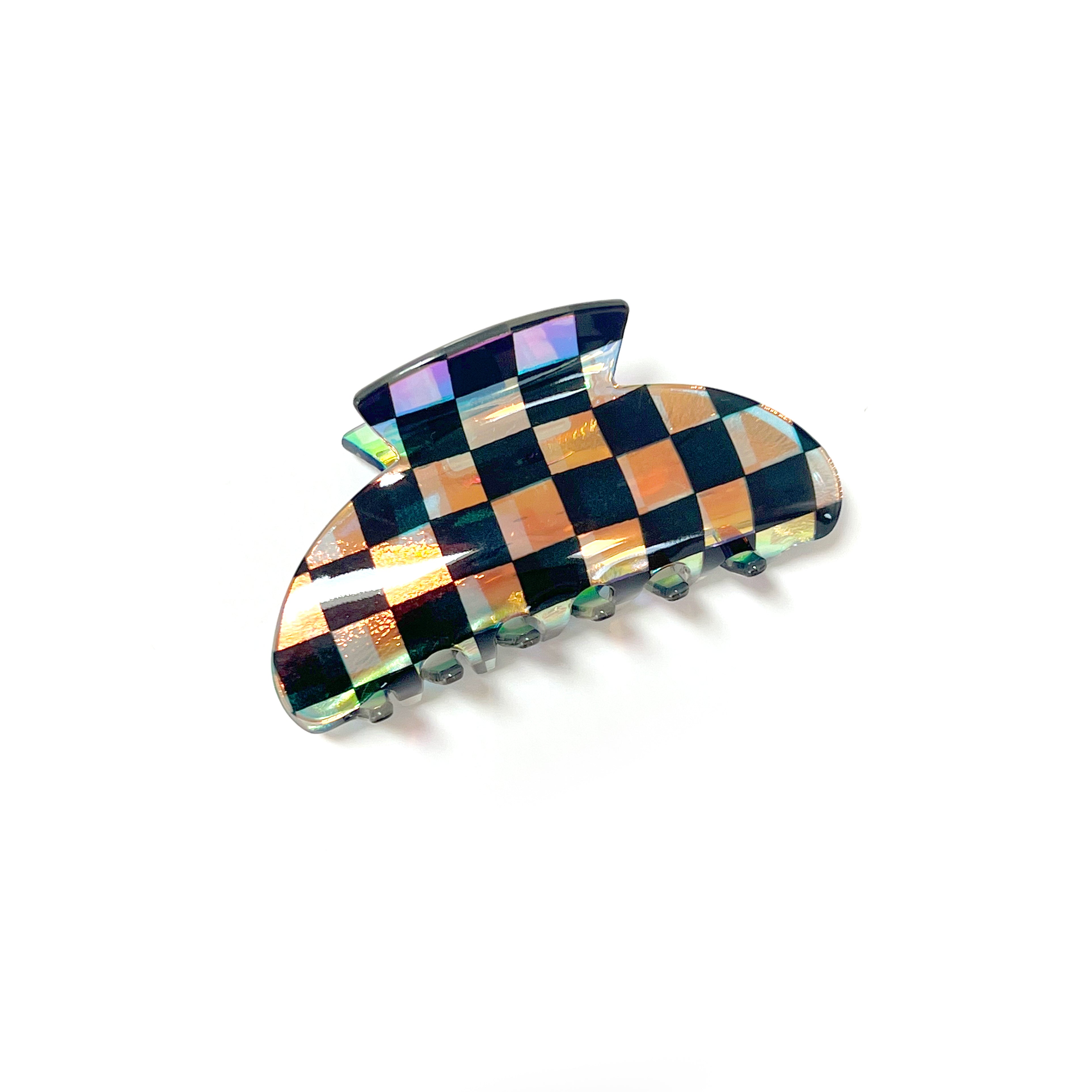 the HOLOGRAPHIC CHECK Hair Clip