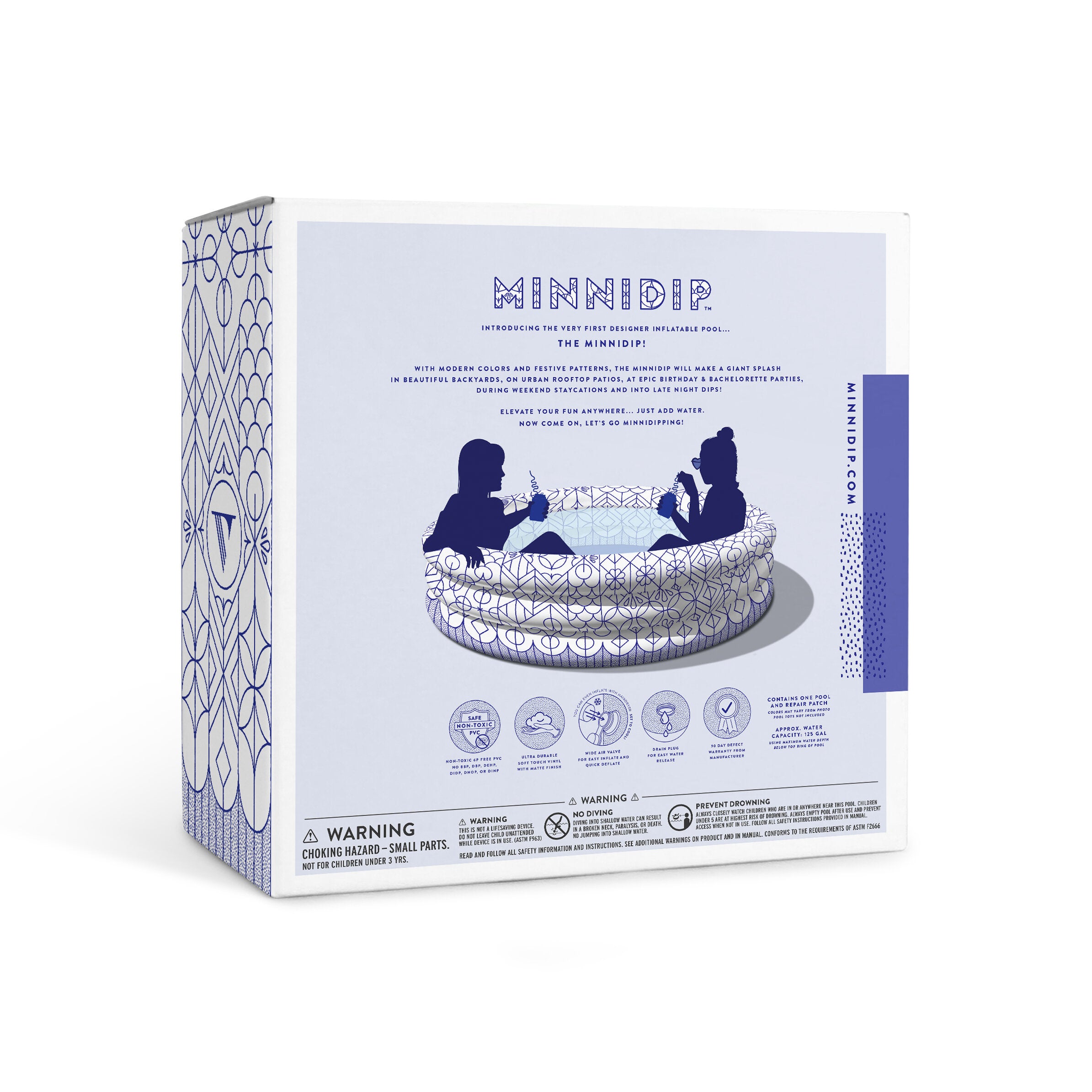 the SPLASH OUTSIDE THE LINES luxe inflatable pool