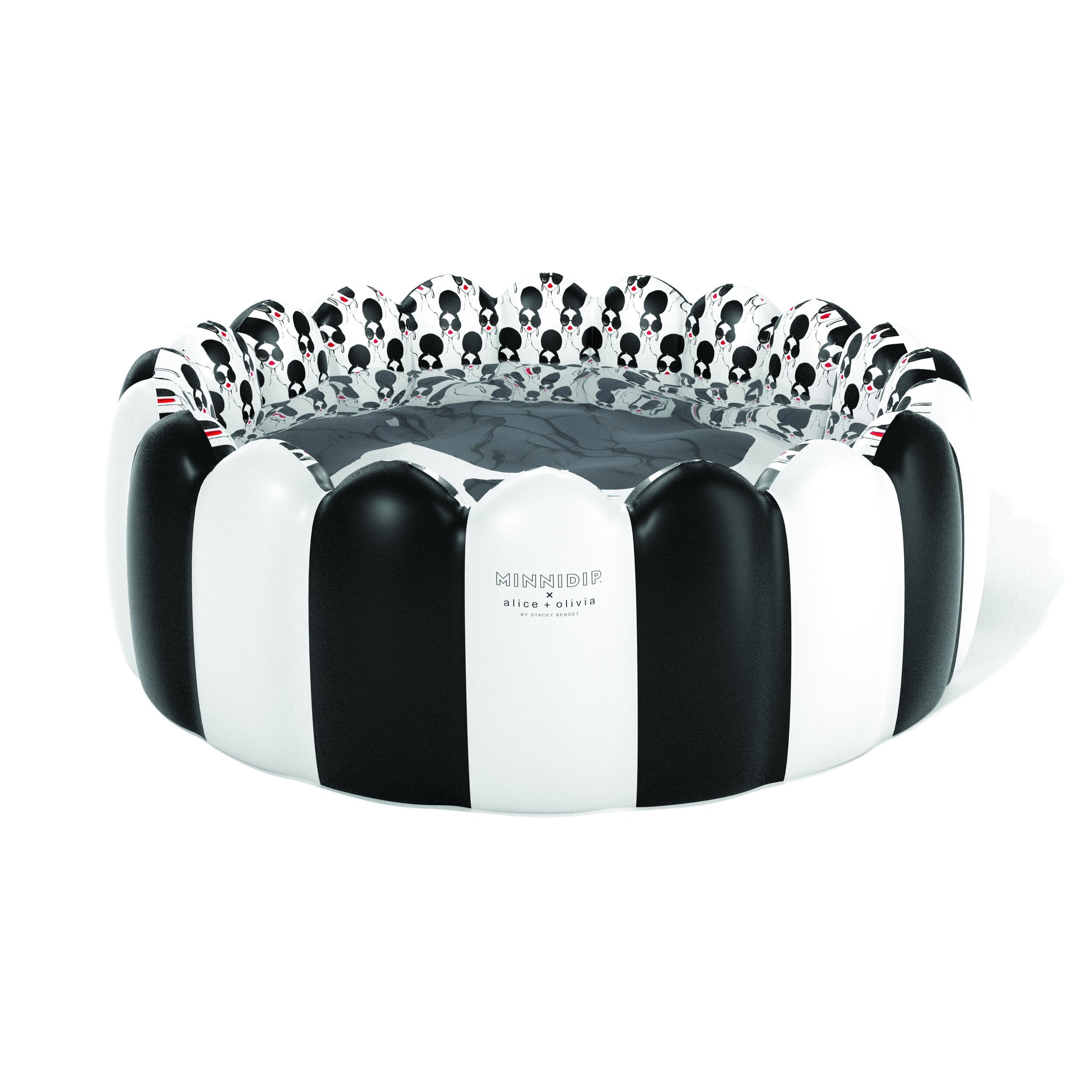 the MINNIDIP x ALICE + OLIVIA Tufted Luxe Inflatable Pool