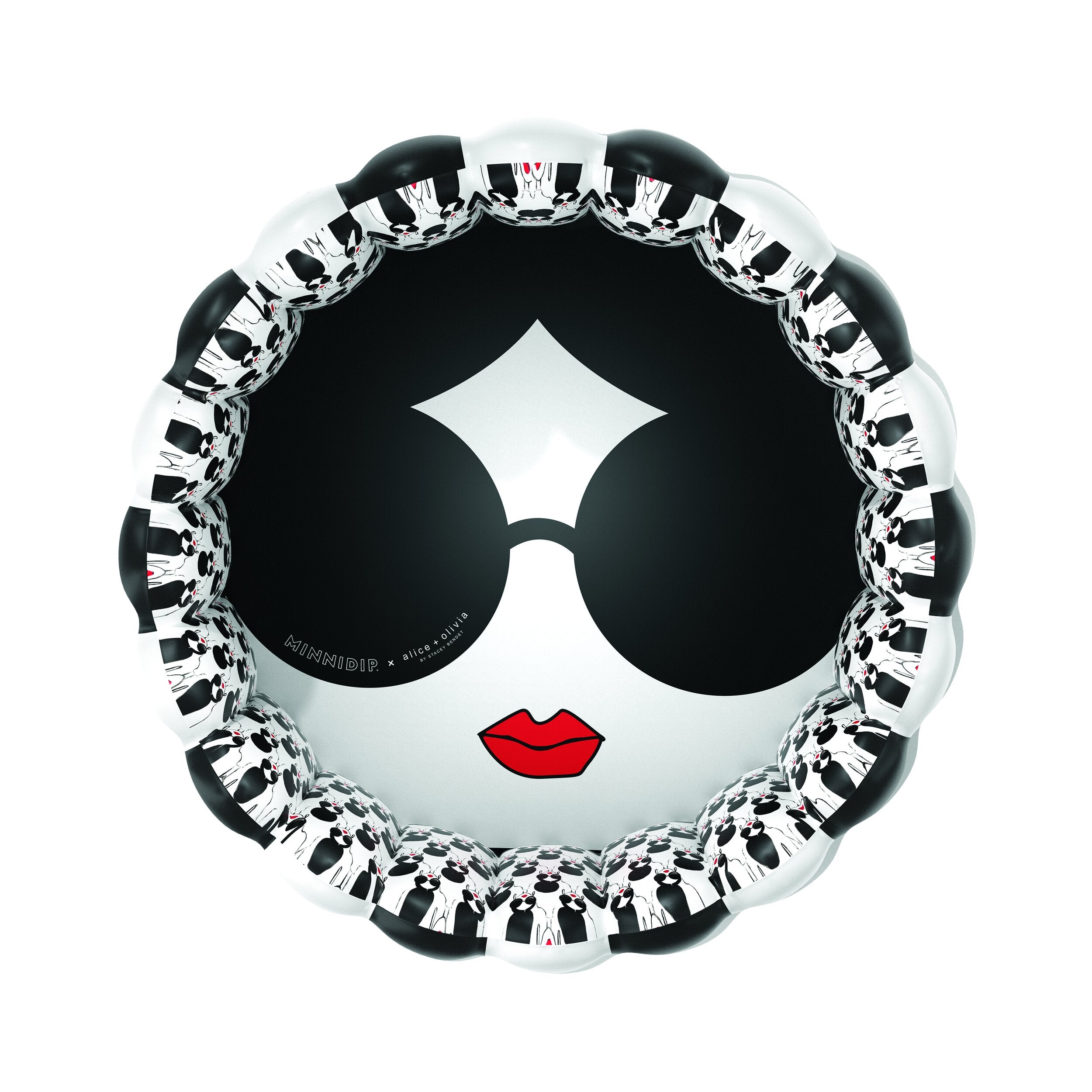 the MINNIDIP x ALICE + OLIVIA Tufted Luxe Inflatable Pool