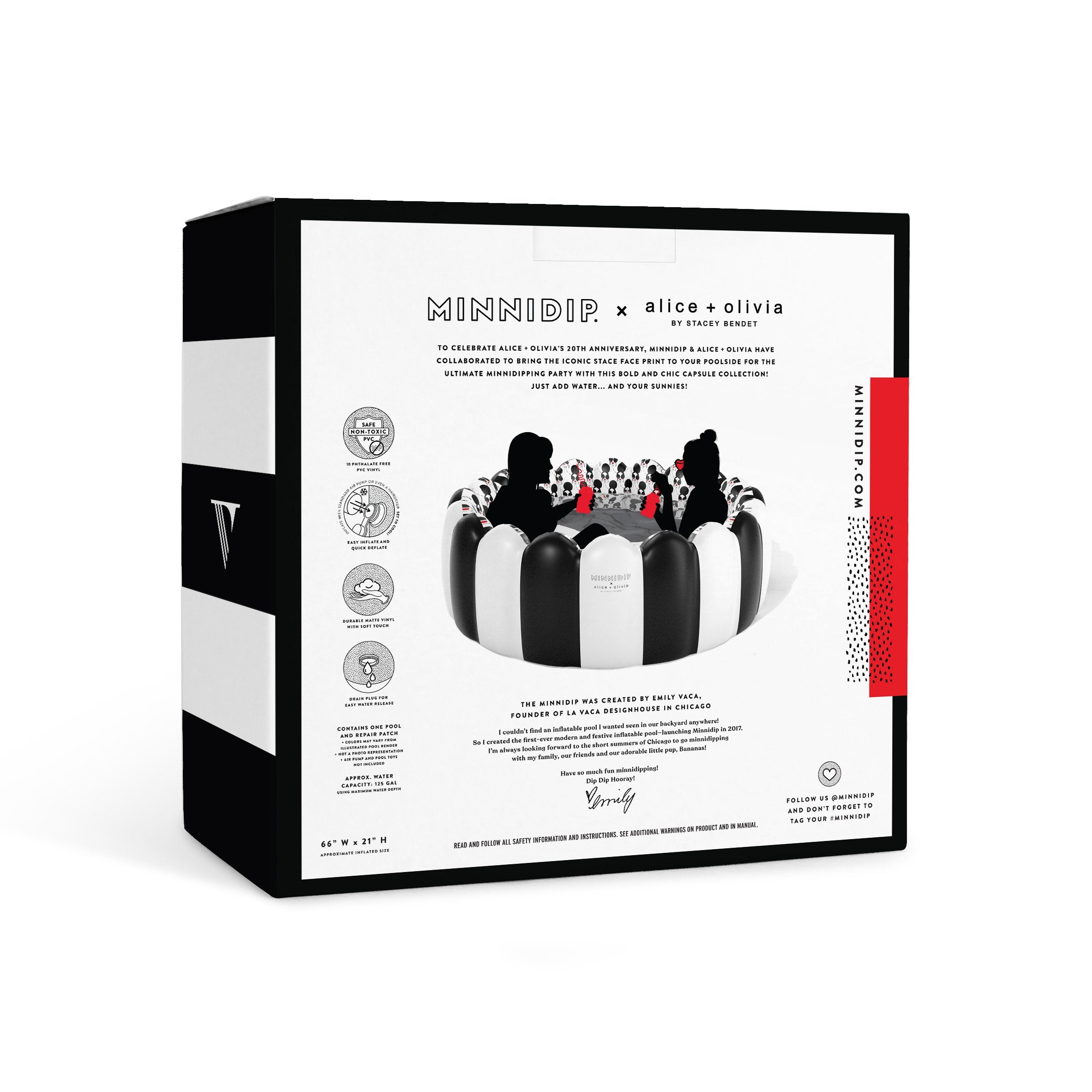 the MINNIDIP x ALICE + OLIVIA Tufted Luxe Inflatable Pool