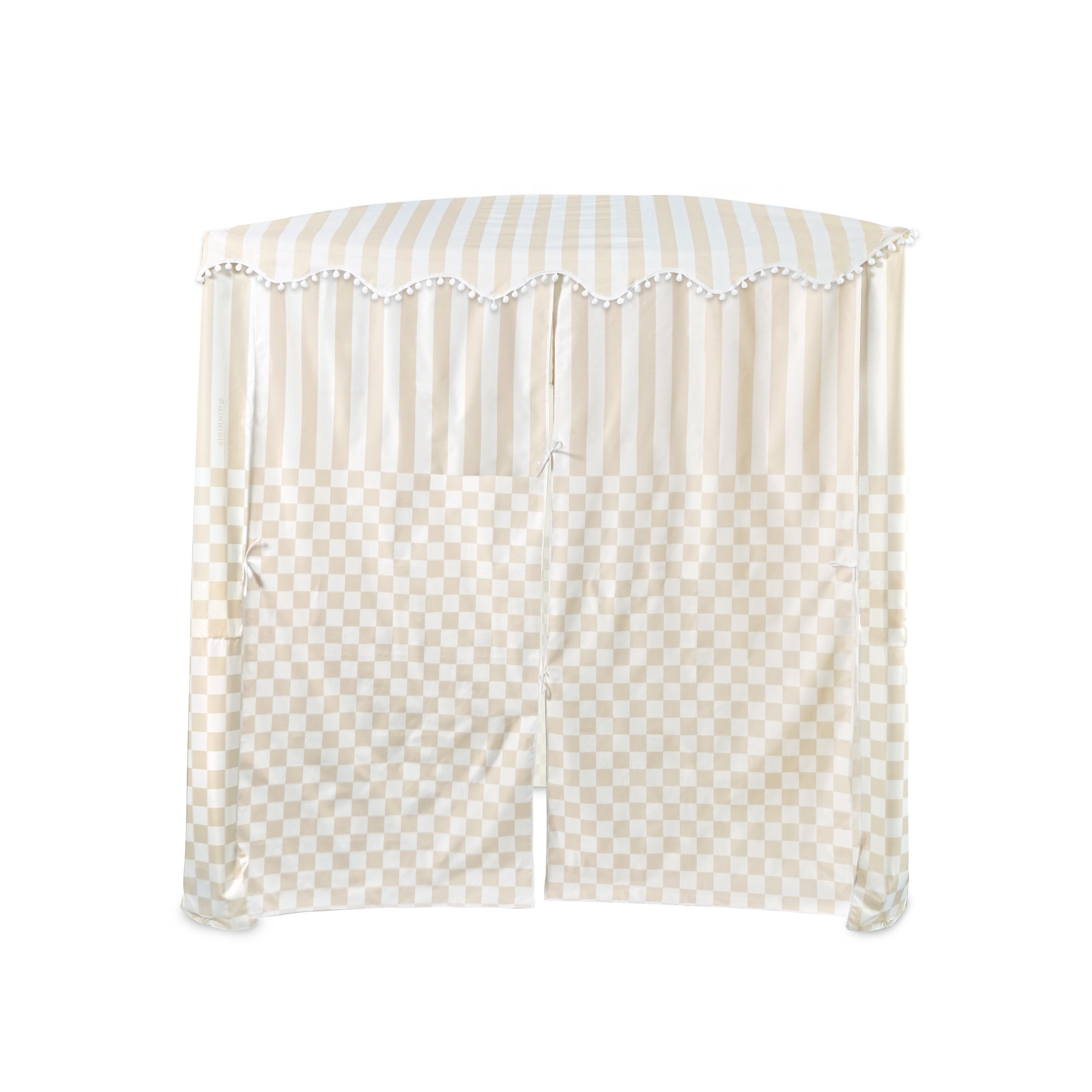 the CHECKER CABANA STRIPE Beach Cabana in Sand
