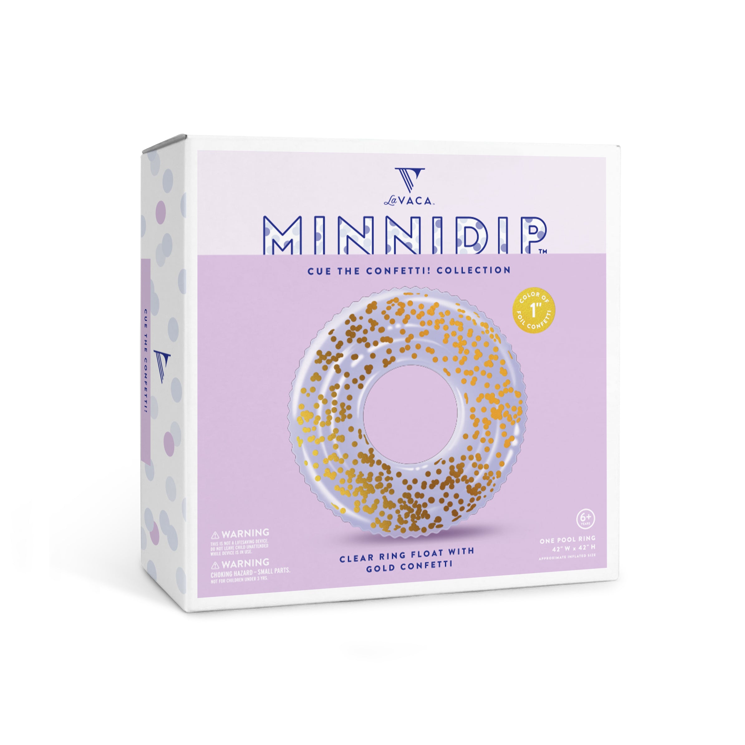 the CUE THE CONFETTI! RING FLOAT in GOLD