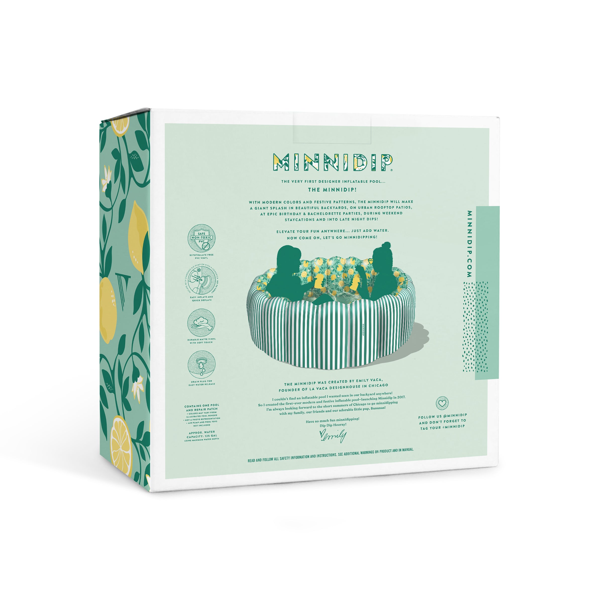 the Tufted STRIPED LIMONE luxe inflatable pool