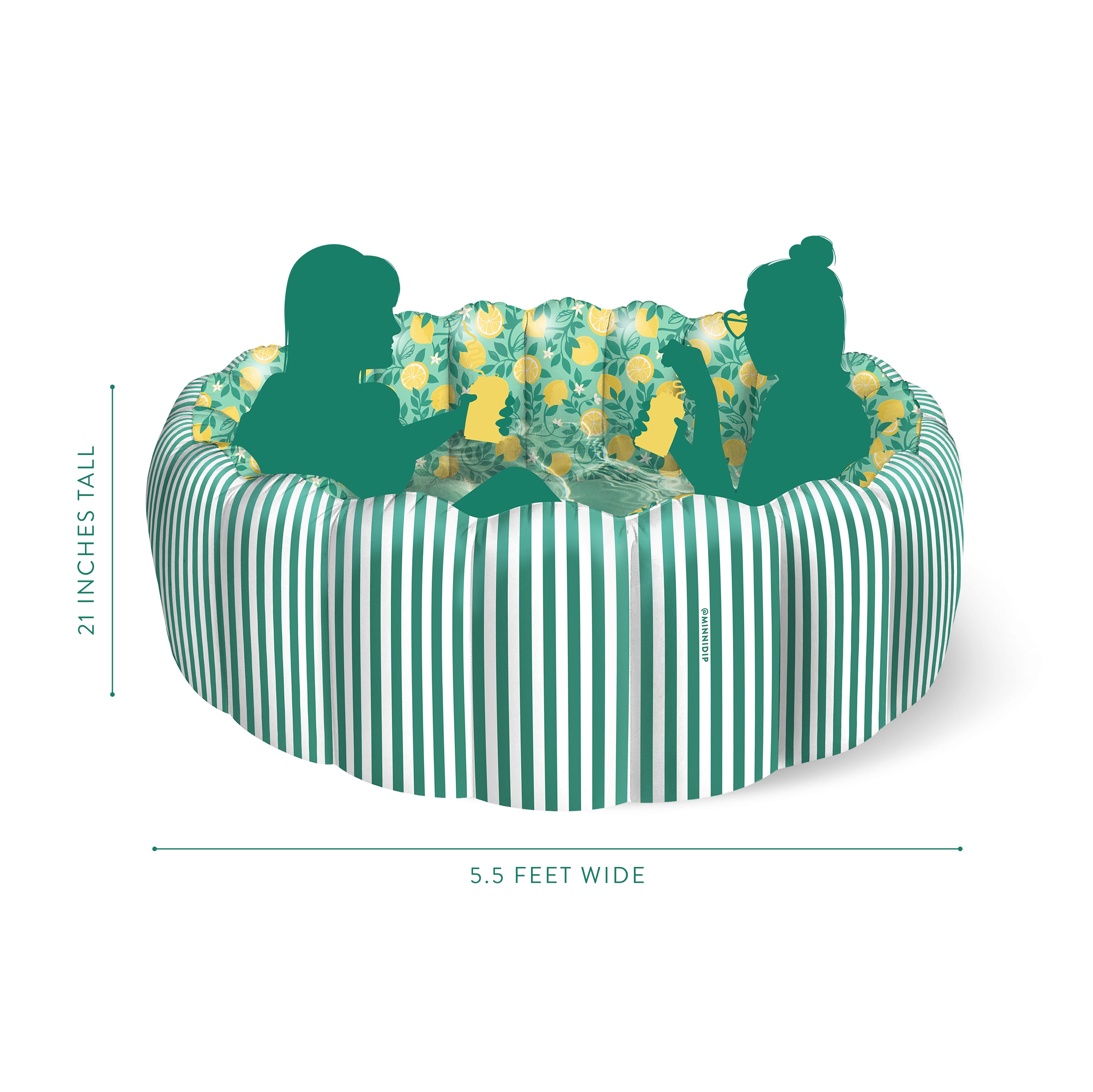 the Tufted STRIPED LIMONE luxe inflatable pool