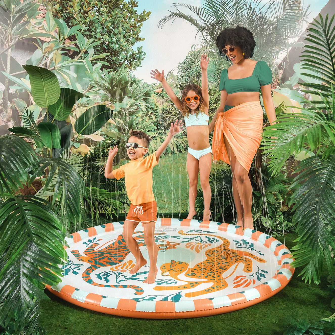 the JUNGLE OASIS splash pad sprinkler