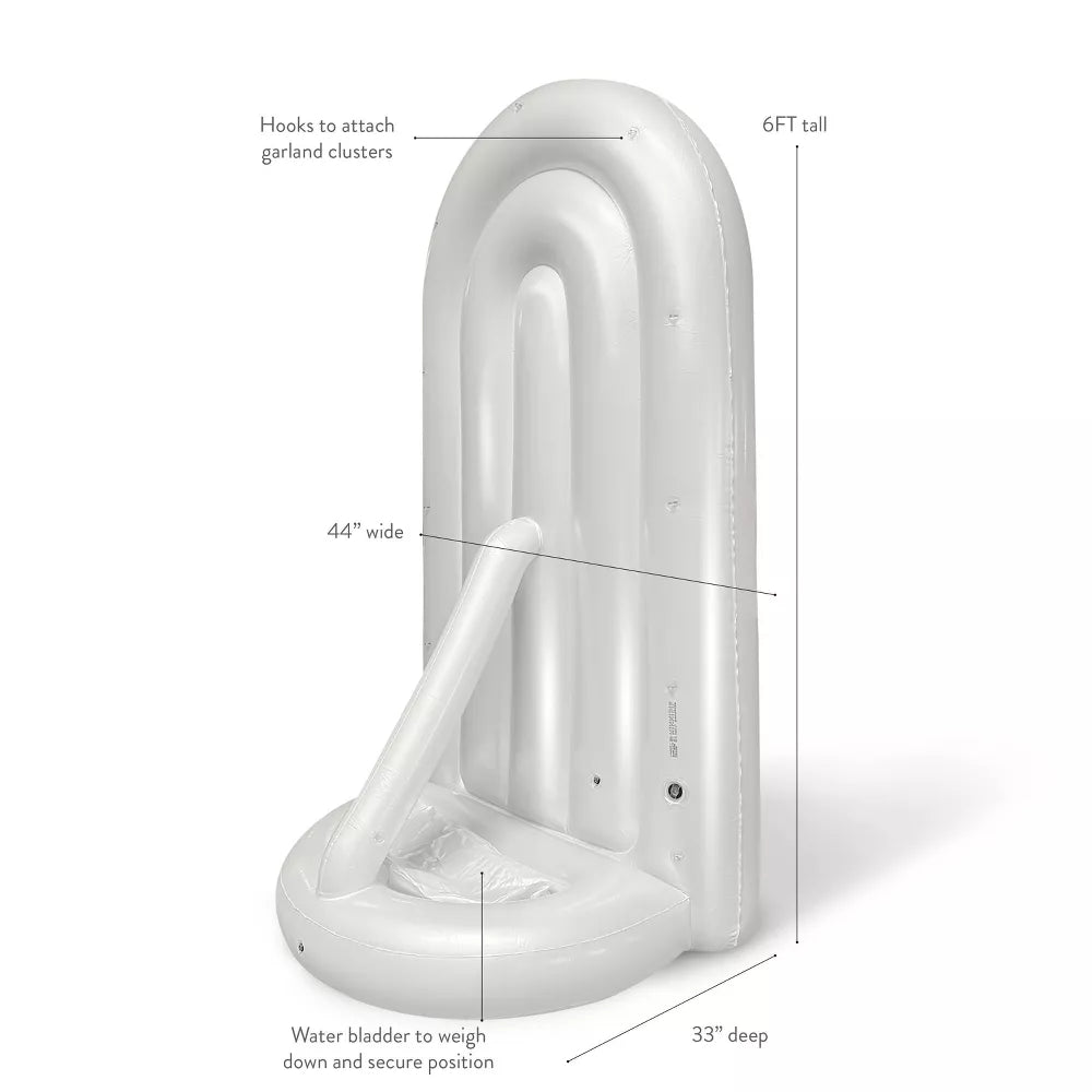 SHIPS NOW • Balloon Garland: 6FT Fluted Display Arch in White Pearl (Pearl) • FINAL SALE