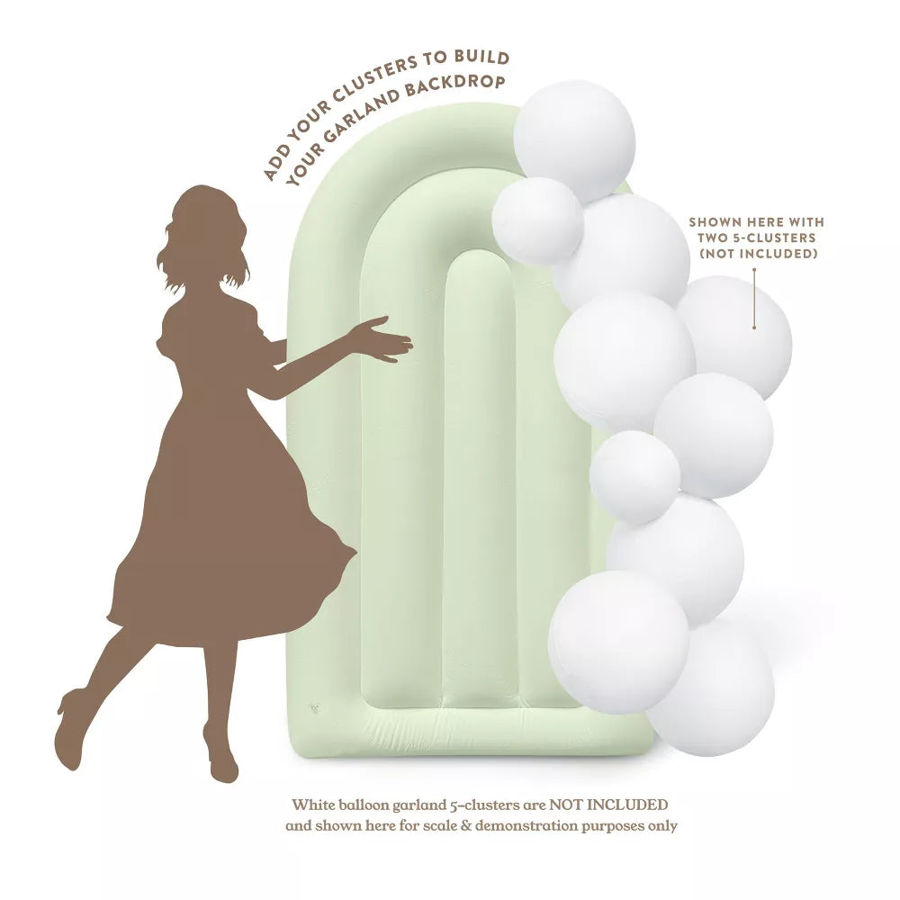 SHIPS NOW • Balloon Garland: 6FT Fluted Display Arch in Matcha (Matte) • FINAL SALE