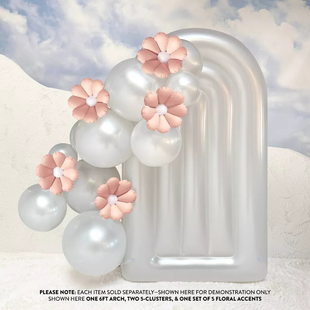SHIPS NOW • Balloon Garland: 6FT Fluted Display Arch in White Pearl (Pearl) • FINAL SALE
