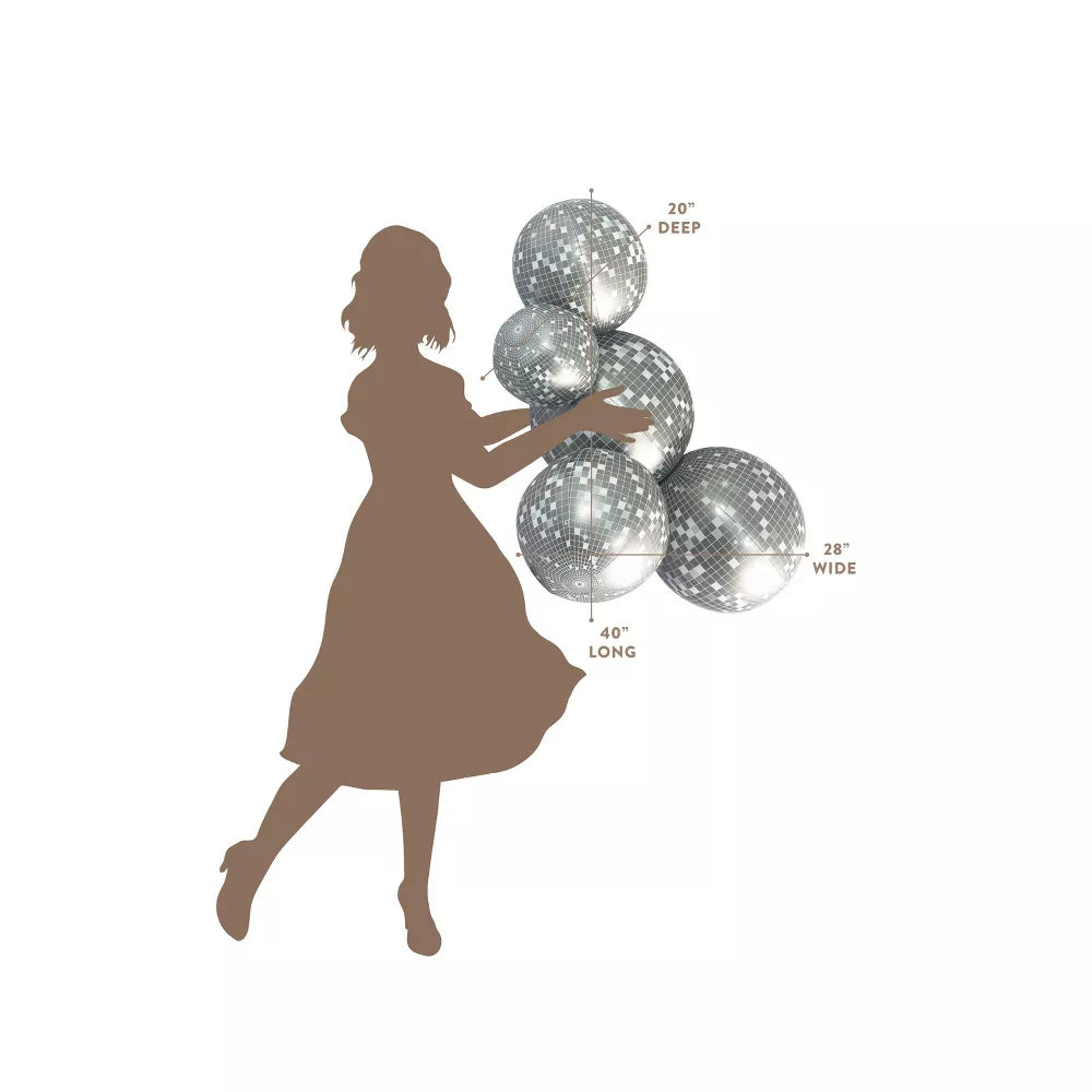 SHIPS NOW • Balloon Garland: 5-Cluster in Disco Silver • FINAL SALE