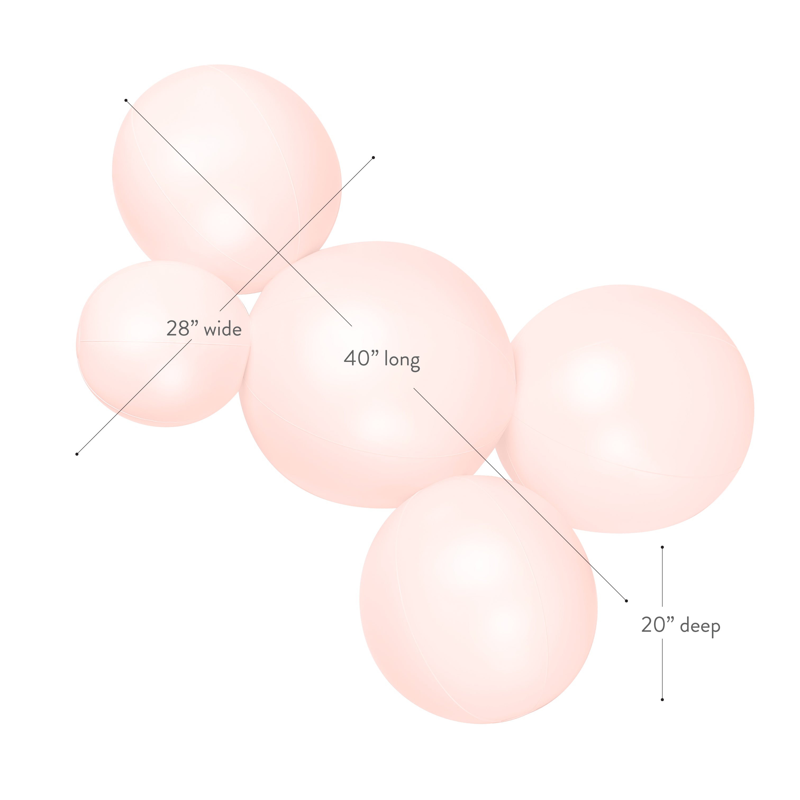 PRE-ORDER // Balloon Garland: 5-Cluster in Blush (Satin)