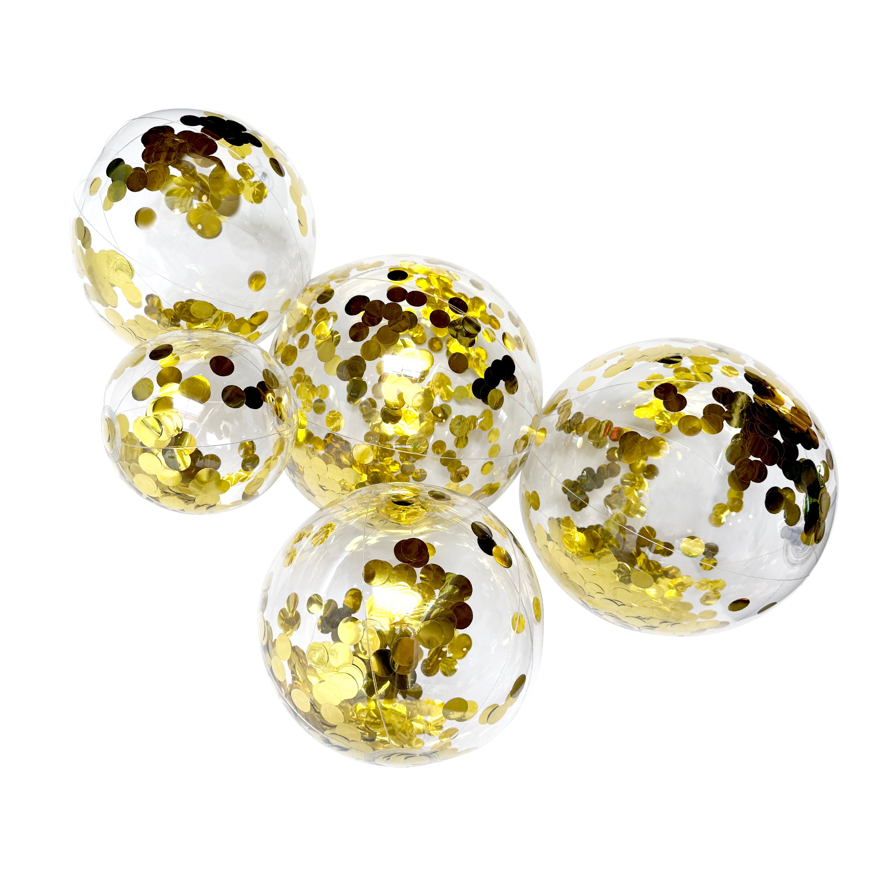 SHIPS 9/12-9/19 • Balloon Garland: 5-Cluster with Gold Confetti (Transparent) • FINAL SALE