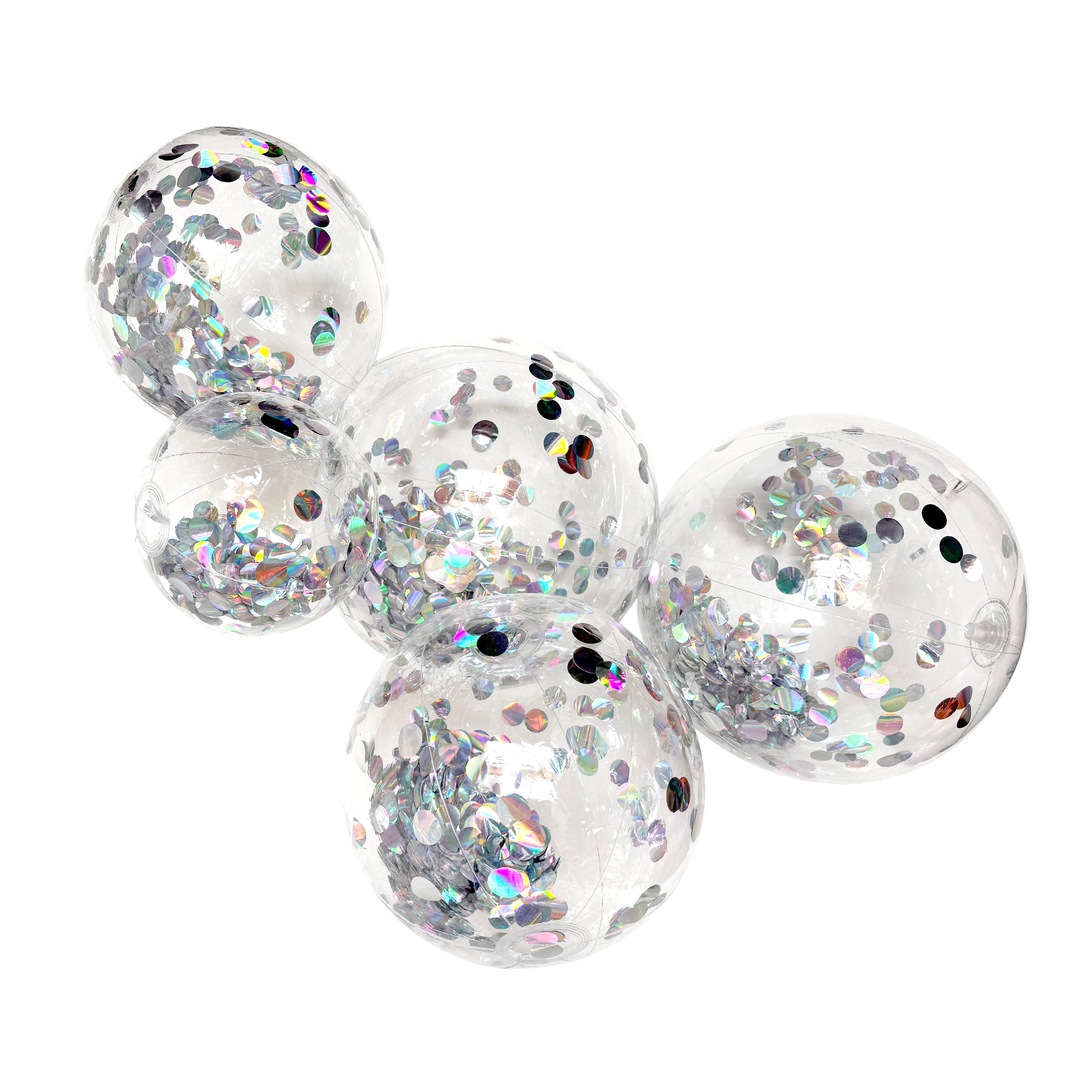 SHIPS 9/12-9/19 • Balloon Garland: 5-Cluster with Holographic Confetti (Transparent) • FINAL SALE
