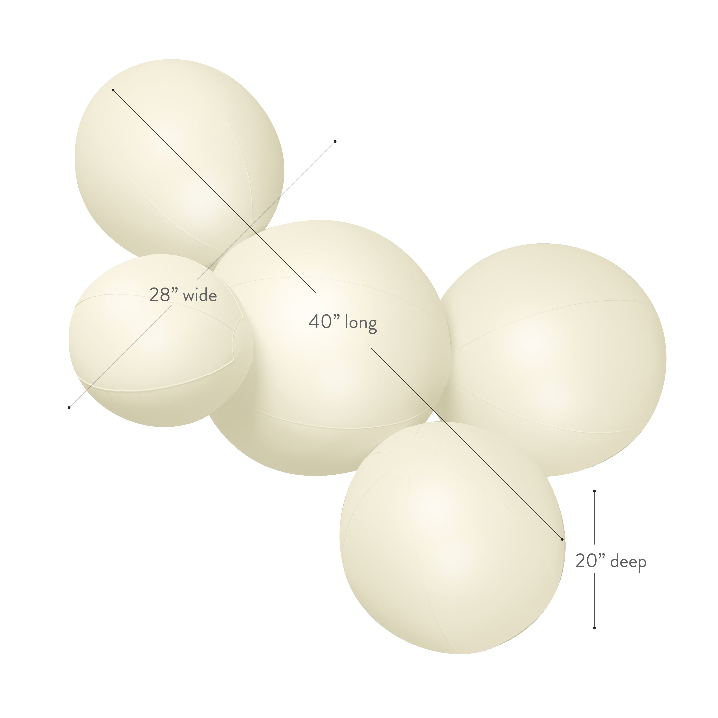 PRE-ORDER // Balloon Garland: 5-Cluster in Cream (Matte)