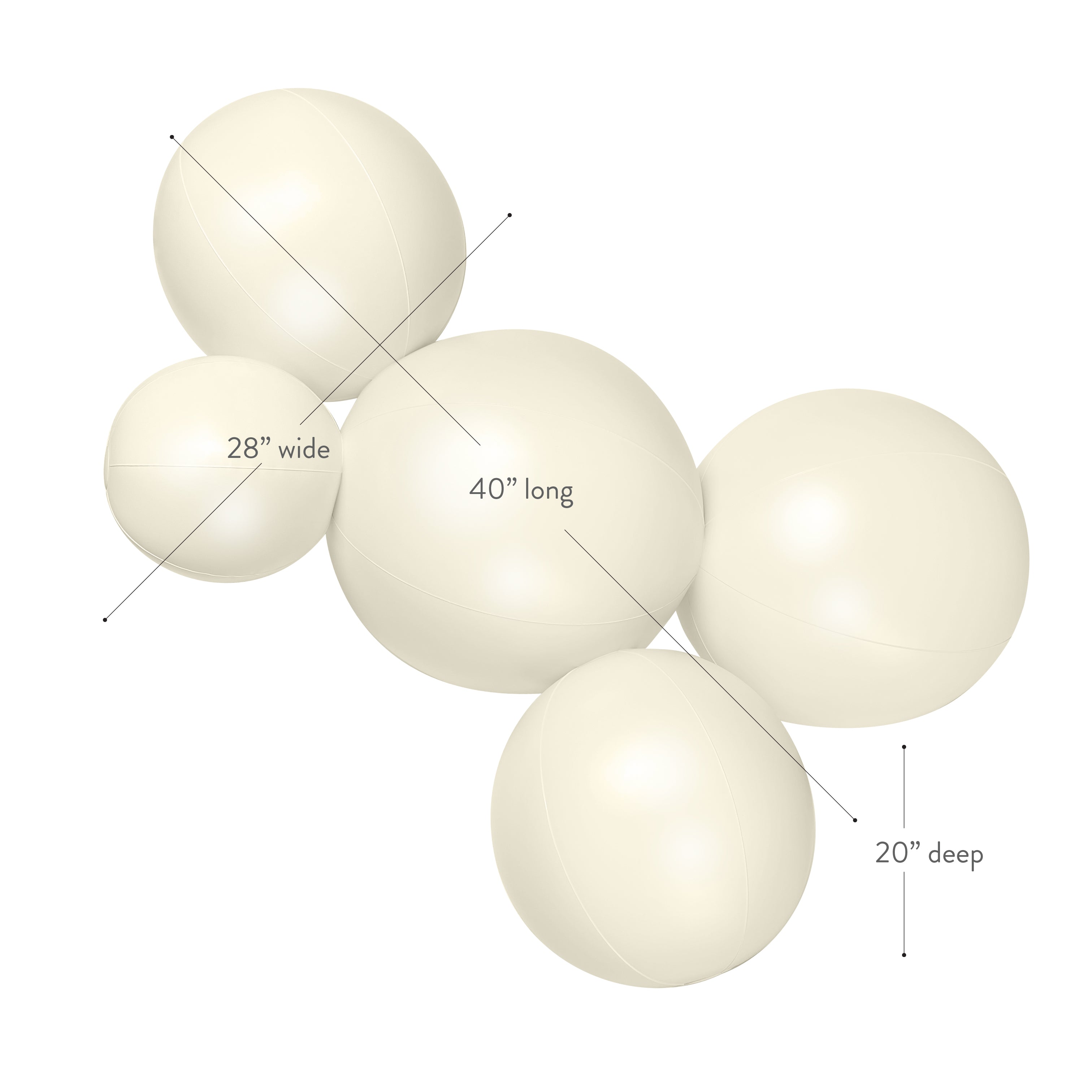 PRE-ORDER // Balloon Garland: 5-Cluster in Cream (Satin)