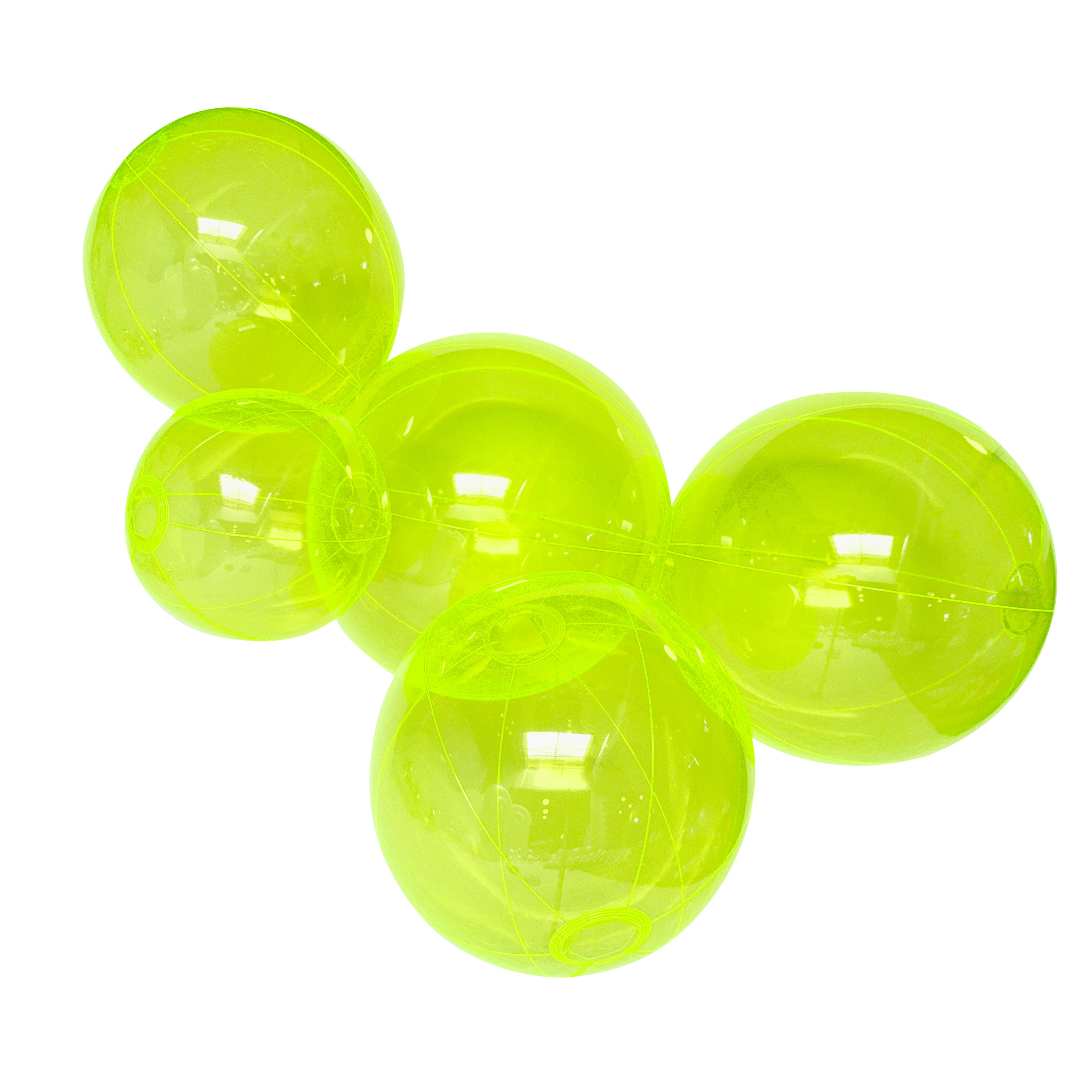 SHIPS NOW • Balloon Garland: 5-Cluster in Neon Lemon-Lime (Transparent) • FINAL SALE