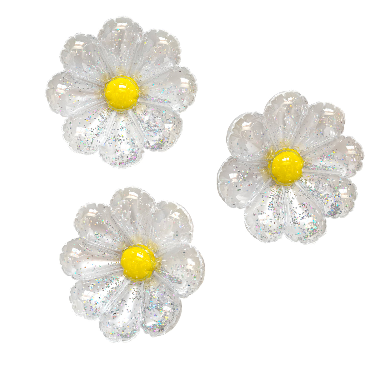 SHIPS NOW • Balloon Garland: Flowers with Glitter (Clear & Pearl) 3 Pa