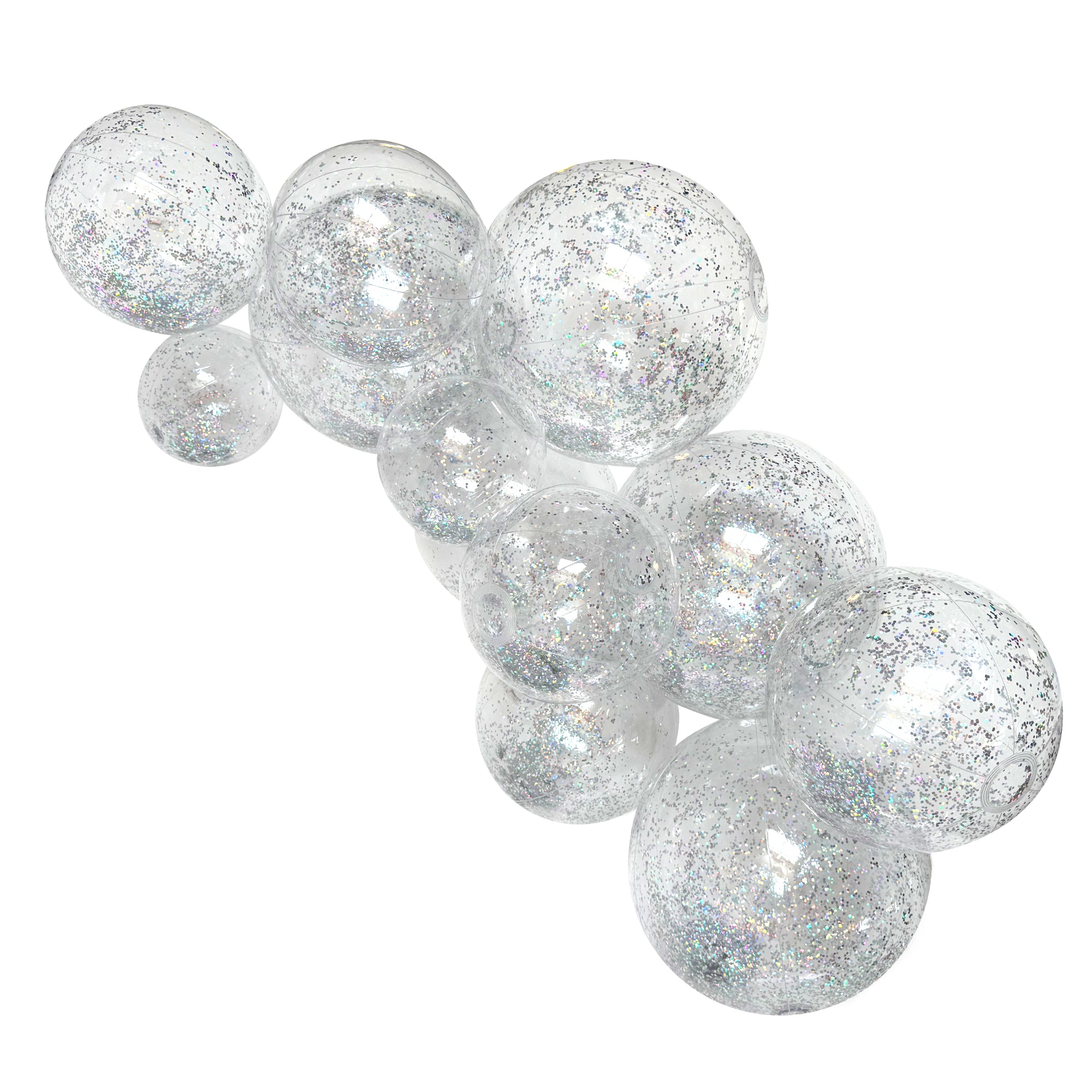 SHIPS 6/2-6/16 • Balloon Garland: 12-Cluster with Glitter in Clear (Transparent) • FINAL SALE