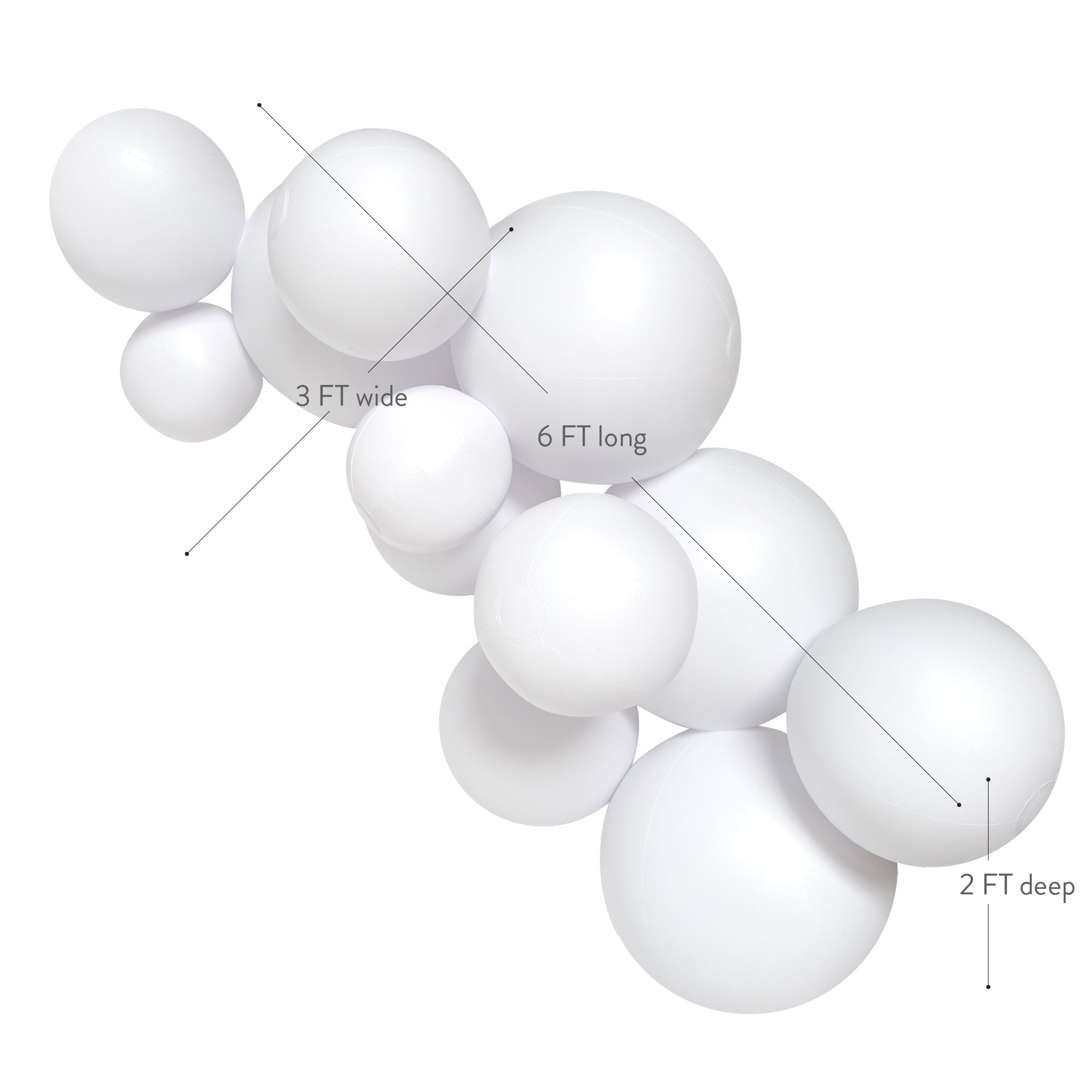 SHIPS 6/2-6/16 • Balloon Garland: 12-Cluster in White (Matte) • FINAL SALE