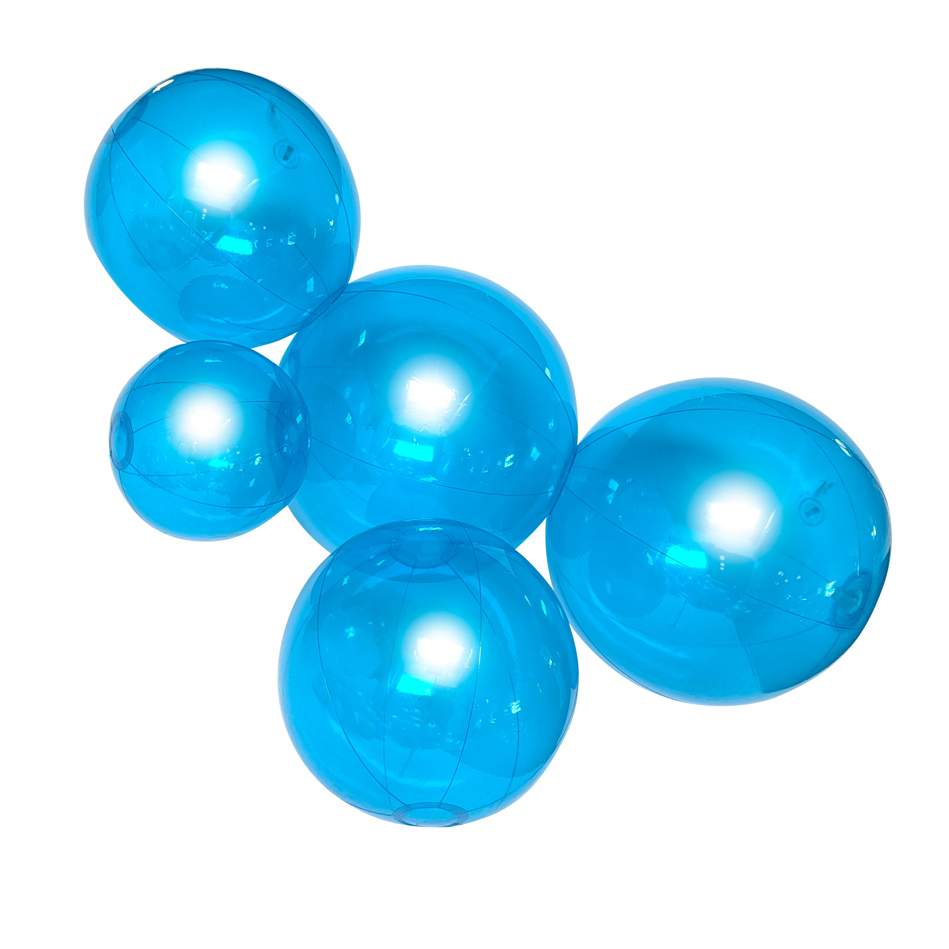SHIPS 6/2-6/16 • Balloon Garland: 5-Cluster in Neon Cyan (Transparent) • FINAL SALE