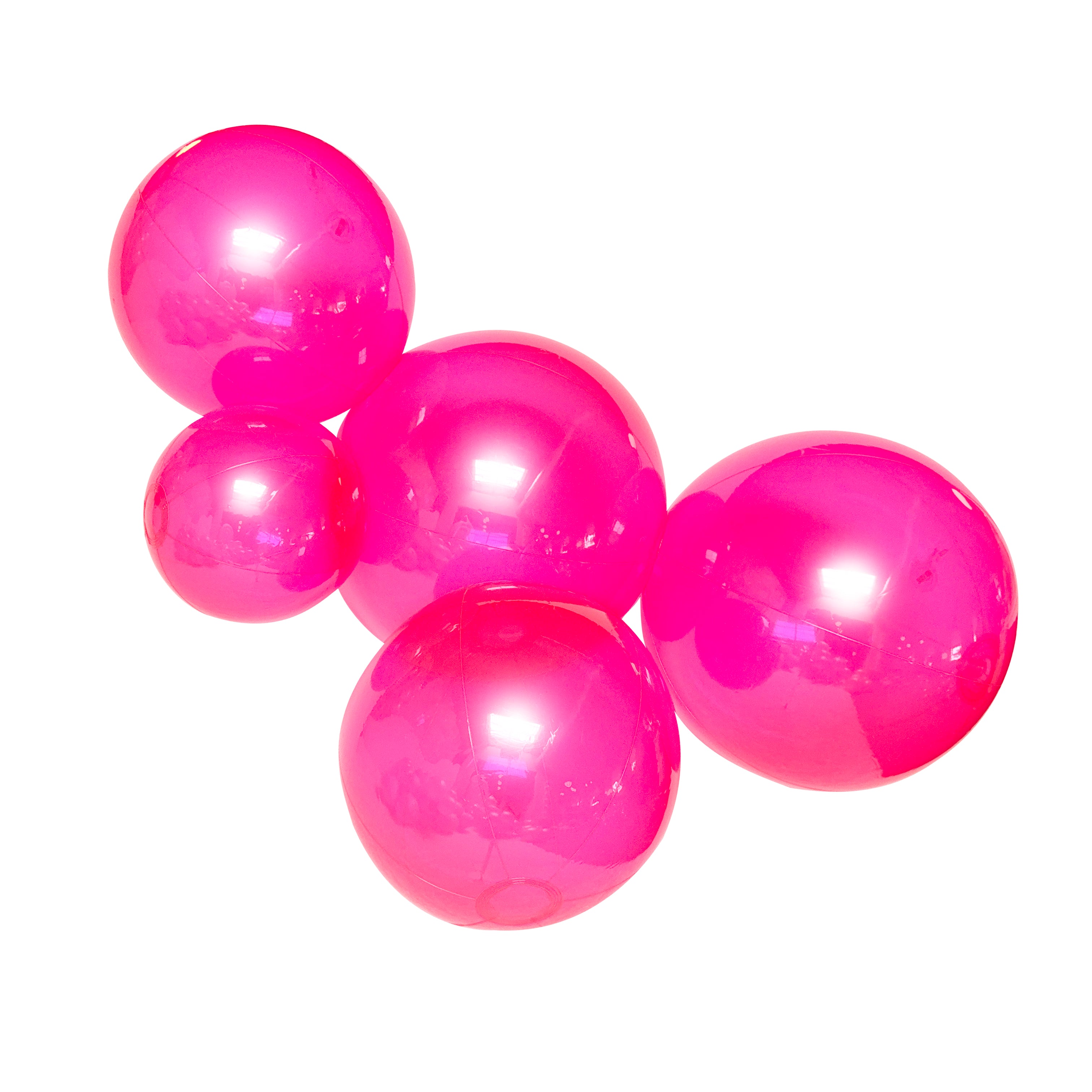 SHIPS 6/2-6/16 • Balloon Garland: 5-Cluster in Neon Pink (Transparent) • FINAL SALE