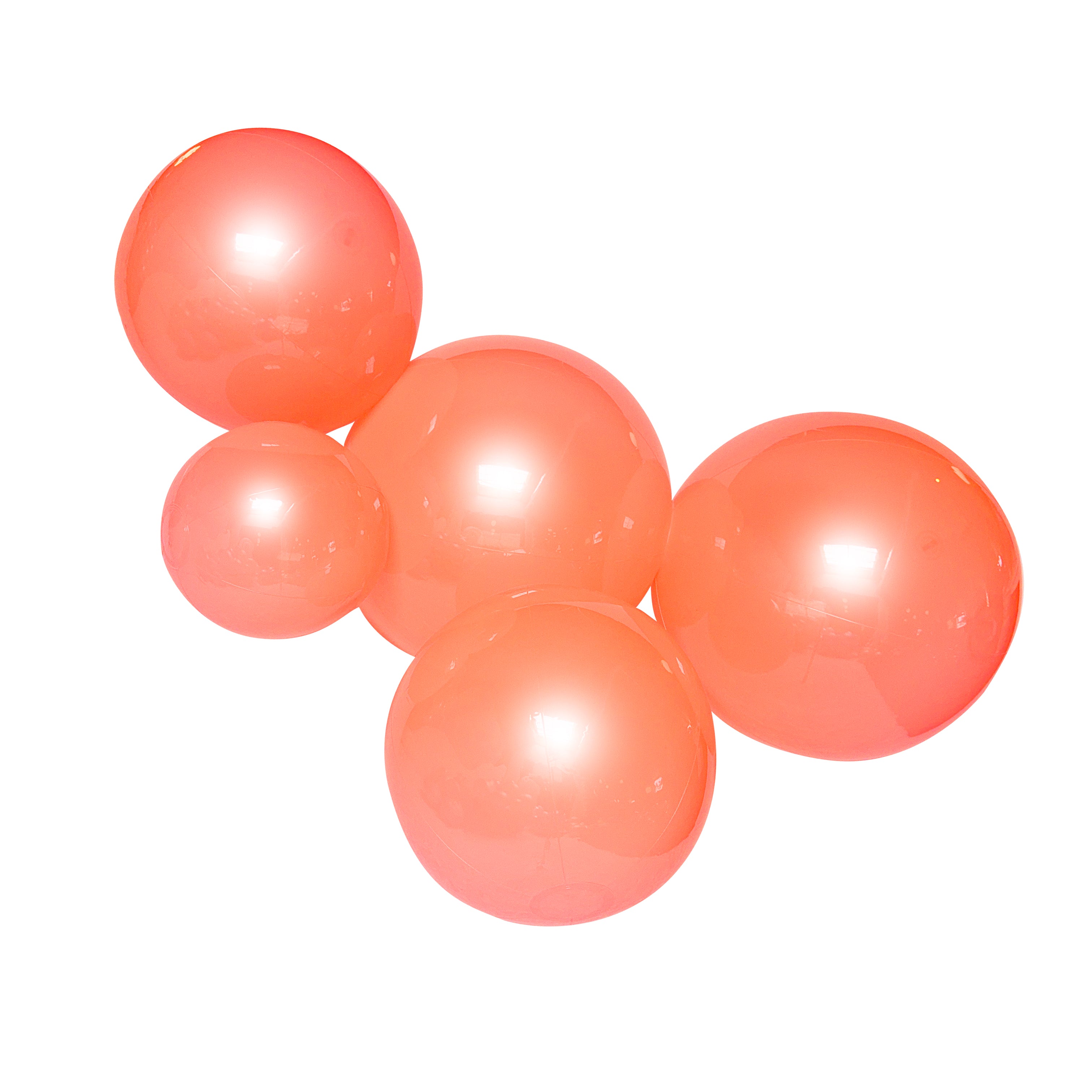 SHIPS 6/2-6/16 • Balloon Garland: 5-Cluster in Neon Coral (Semi-Transparent) • FINAL SALE