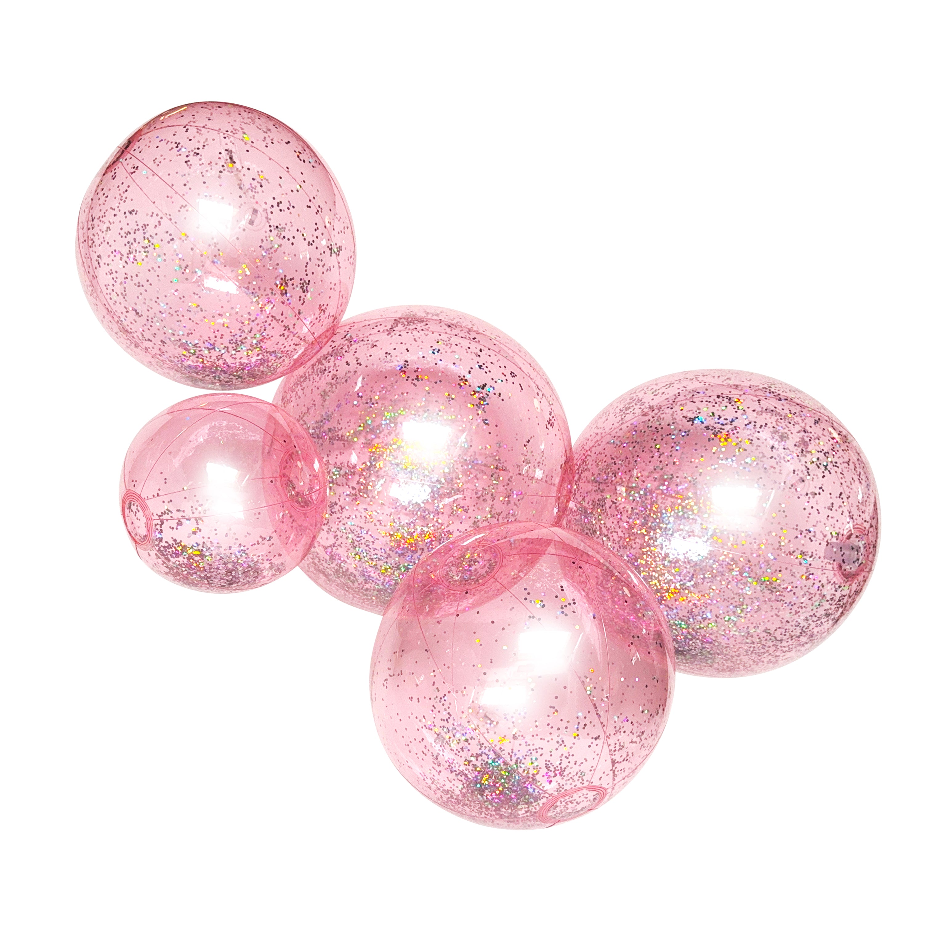 SHIPS 6/2-6/16 • Balloon Garland: 5-Cluster with Glitter in Bubblegum (Transparent) • FINAL SALE
