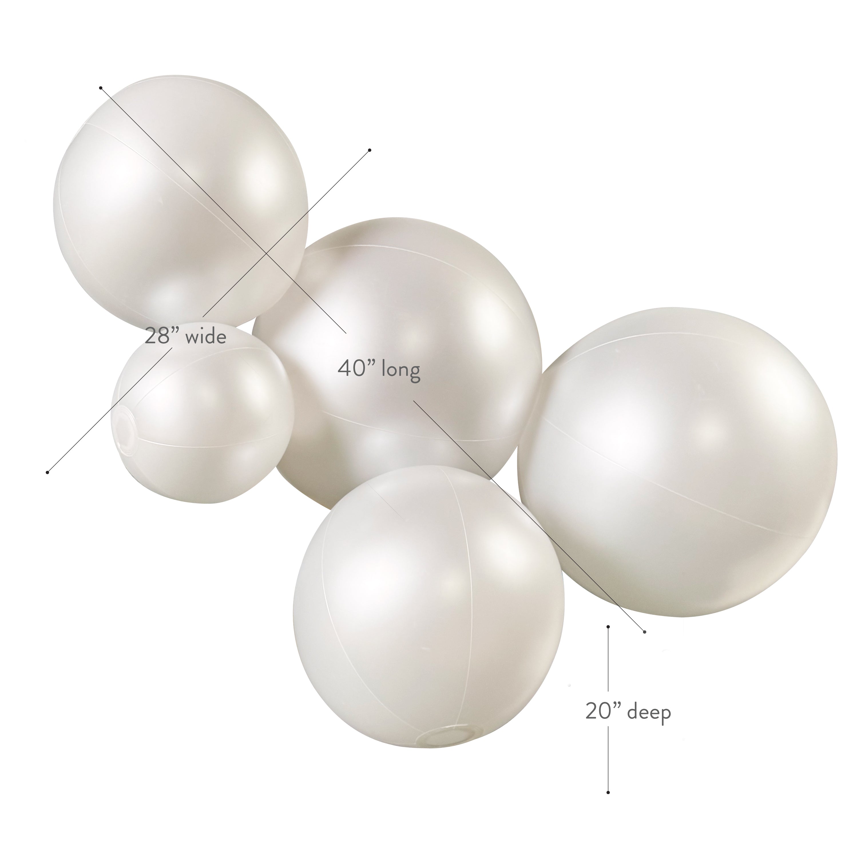 Balloon Garland: 5-Cluster in Satin Pearl Off White • FINAL SALE