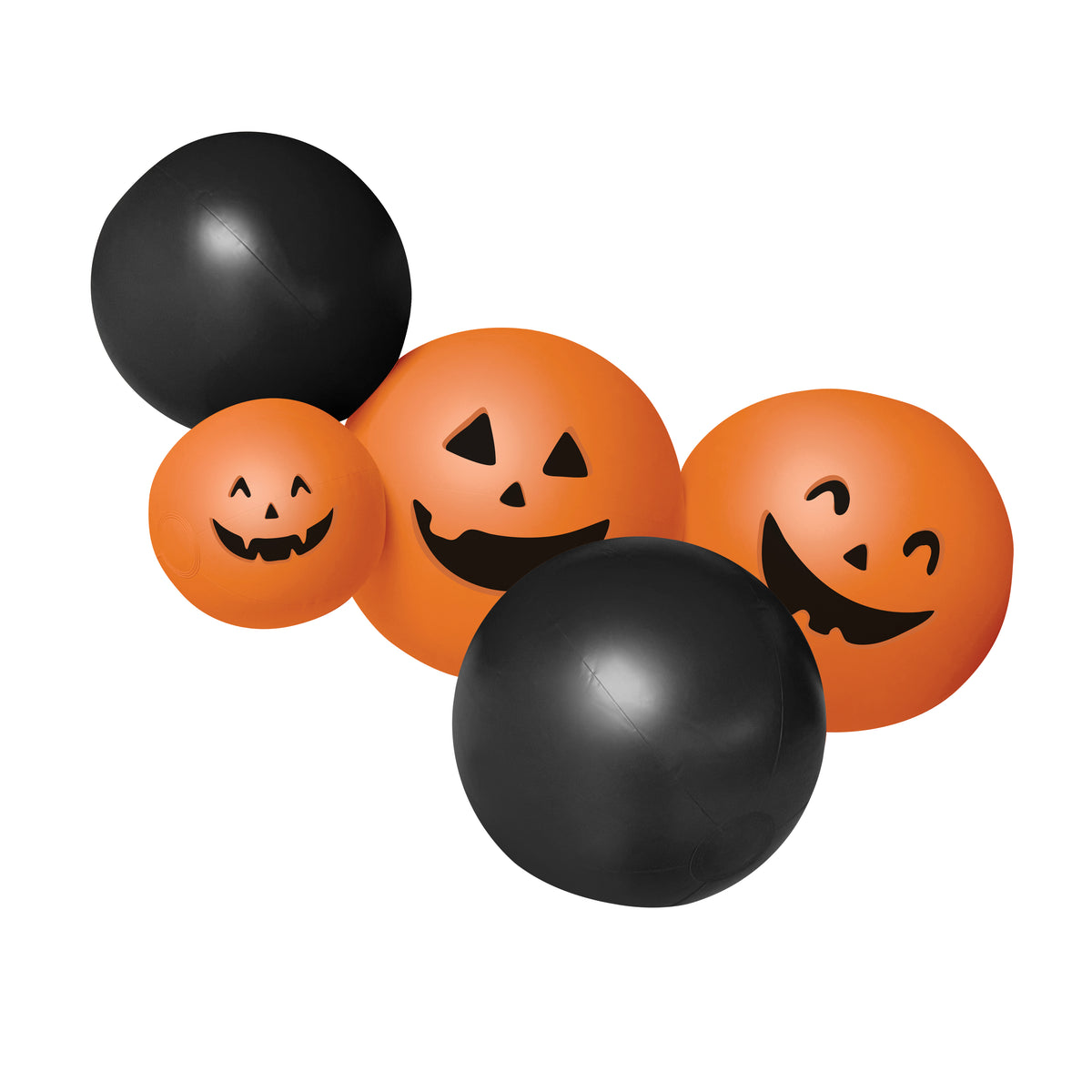 Balloon Garland: 5-Cluster in Carved Pumpkin Orange and Black • FINAL SALE