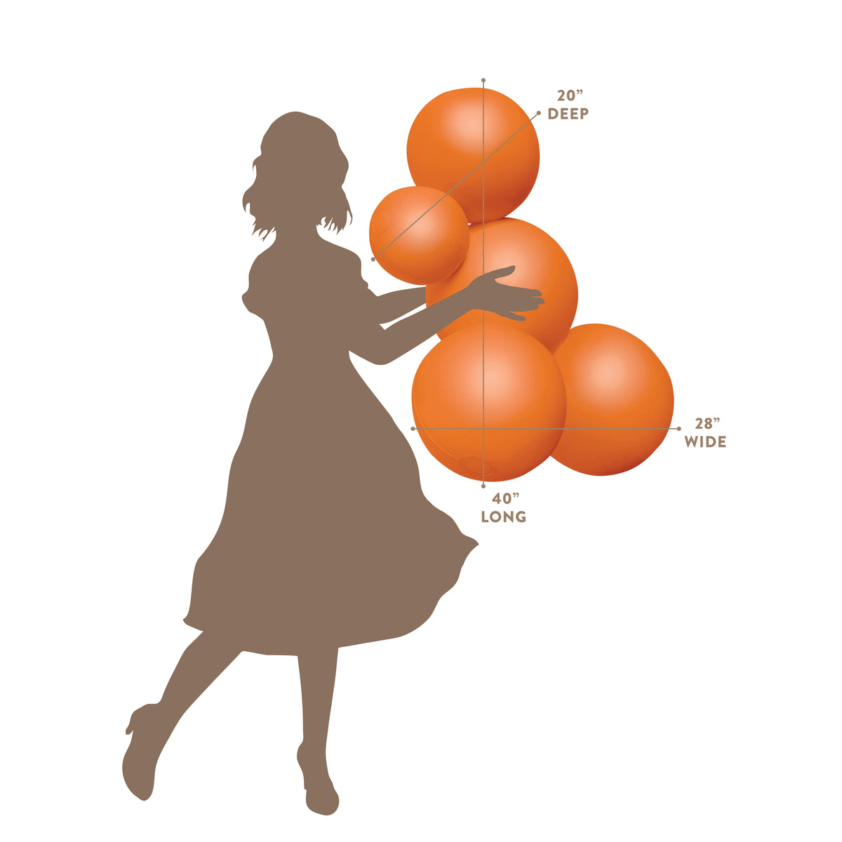 Balloon Garland: 5-Cluster in Harvest Orange (Matte) • FINAL SALE