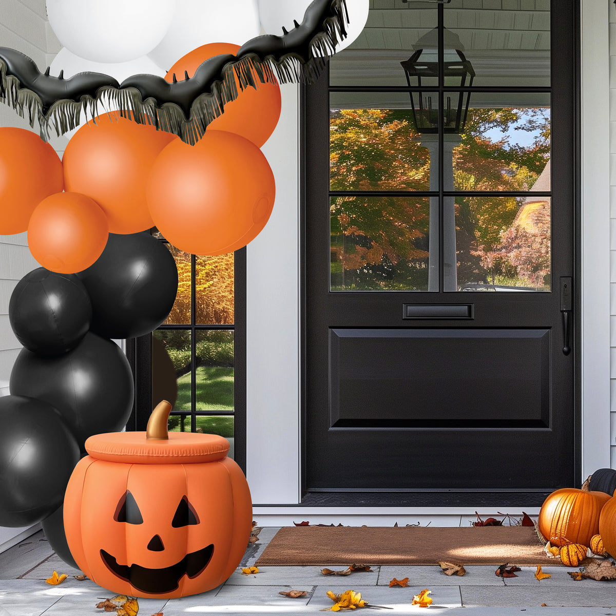 SHIPS NOW • Balloon Garland: Satin Black Fringe Bats • FINAL SALE